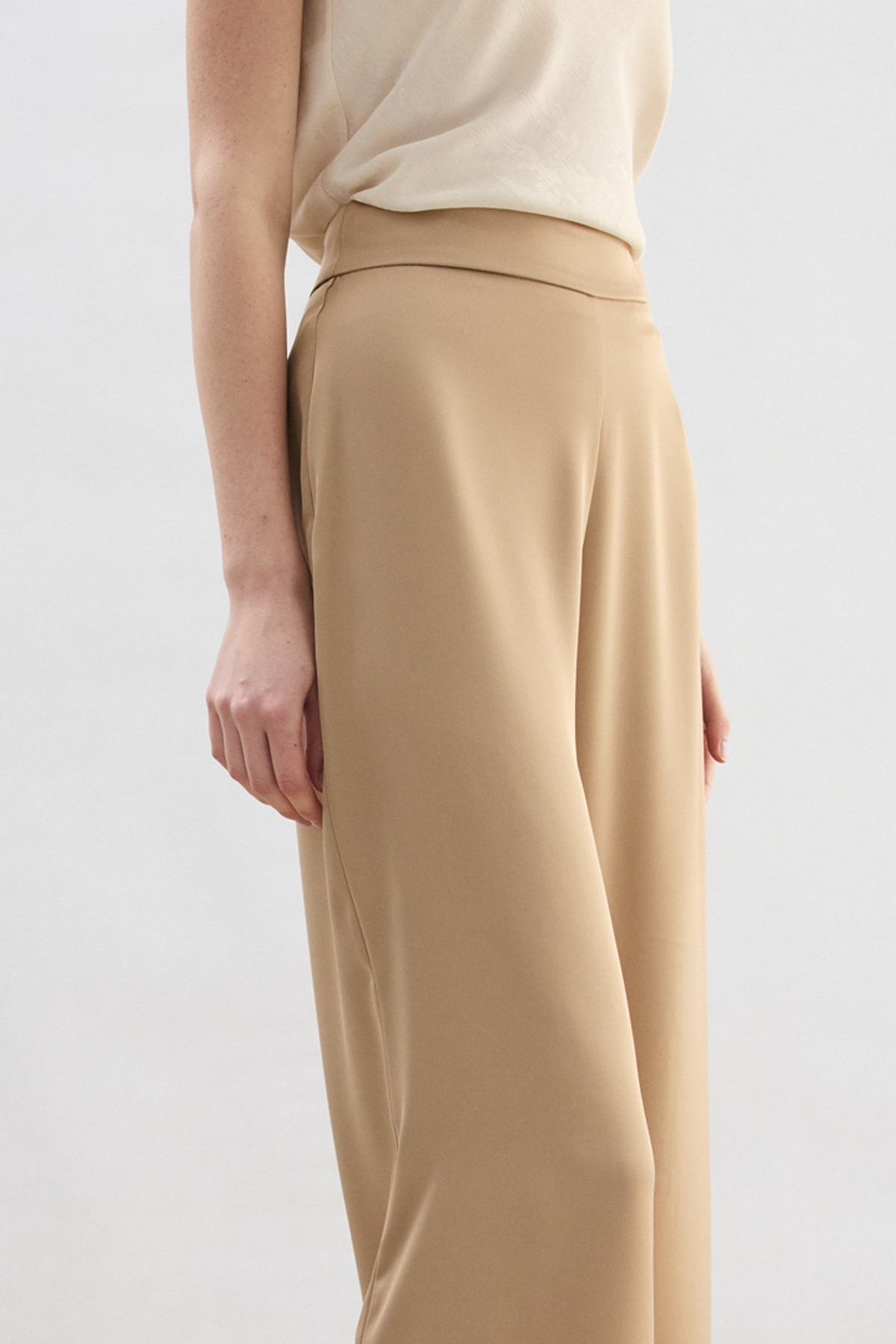 Saten Pantolon - Camel