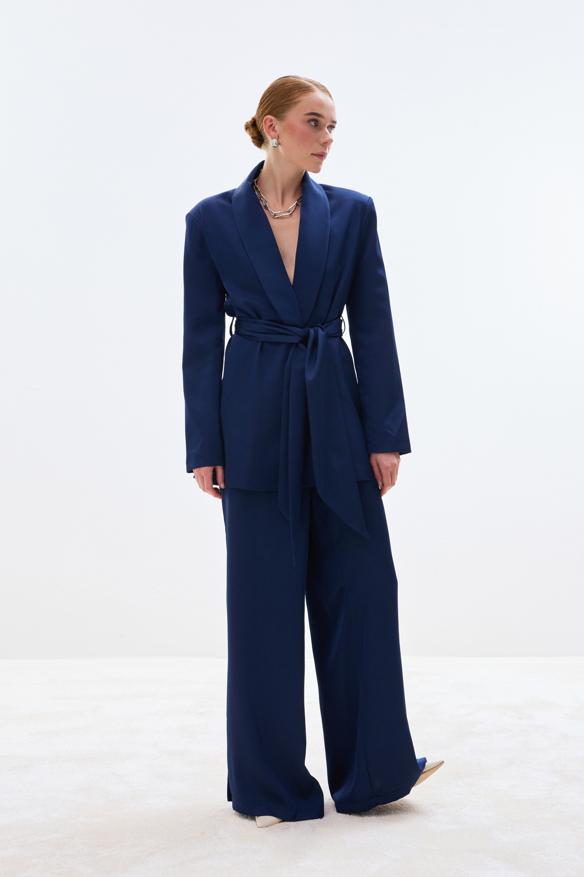 Satin Trousers - Blue