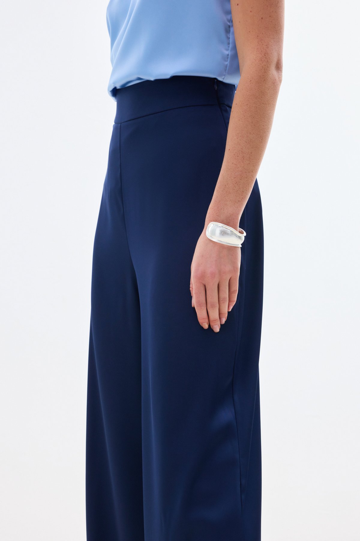 Saten Pantolon - Lacivert