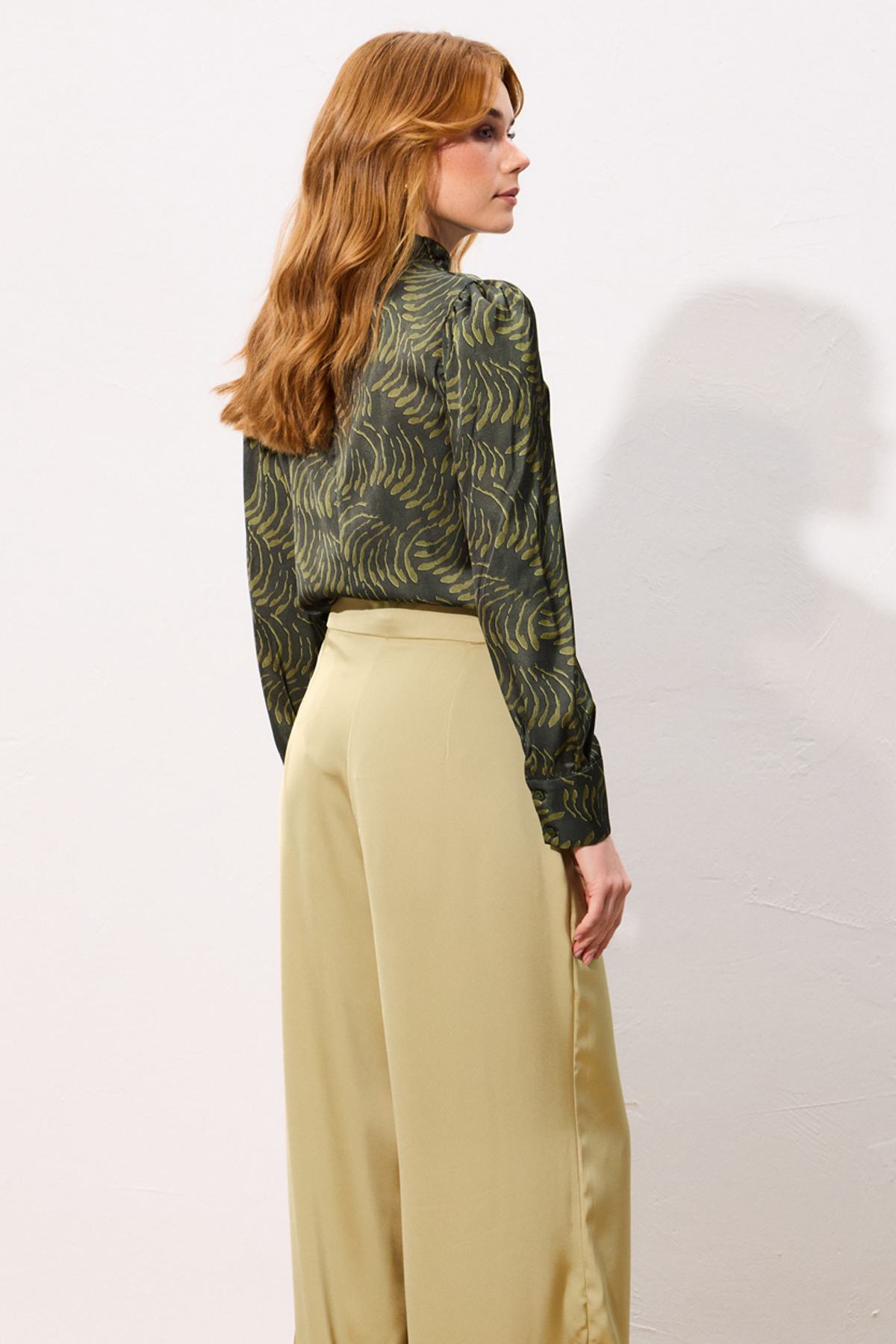 Saten Pantolon - Olive