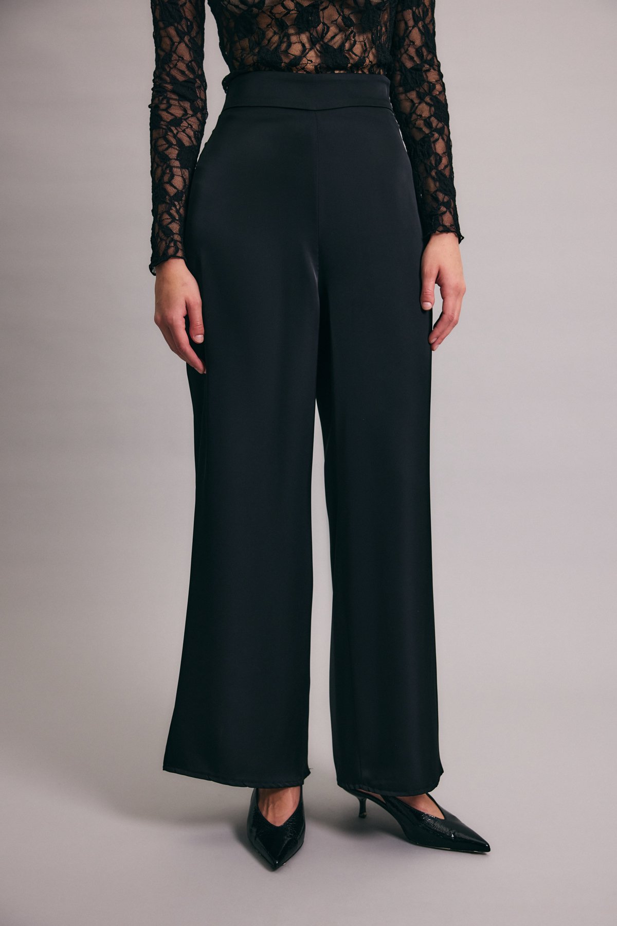 Saten Pantolon - Siyah