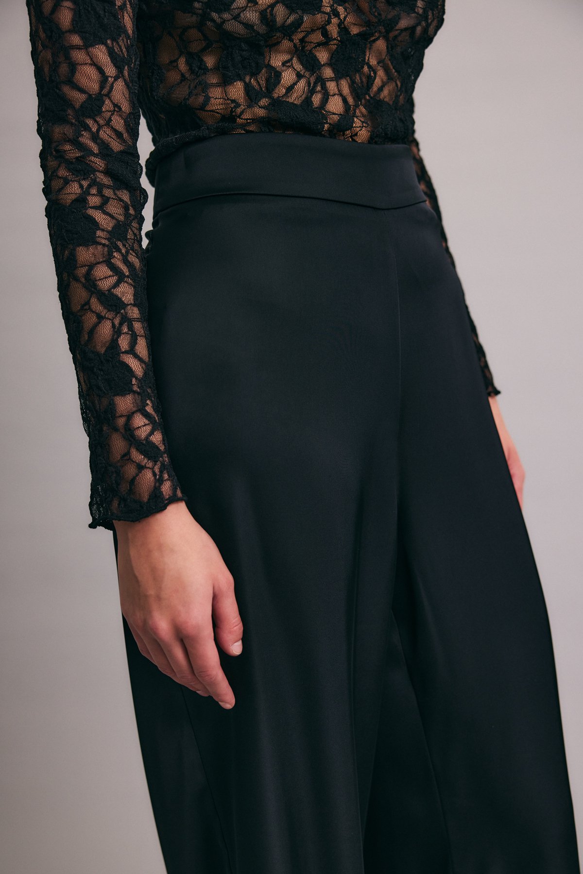 Saten Pantolon - Siyah