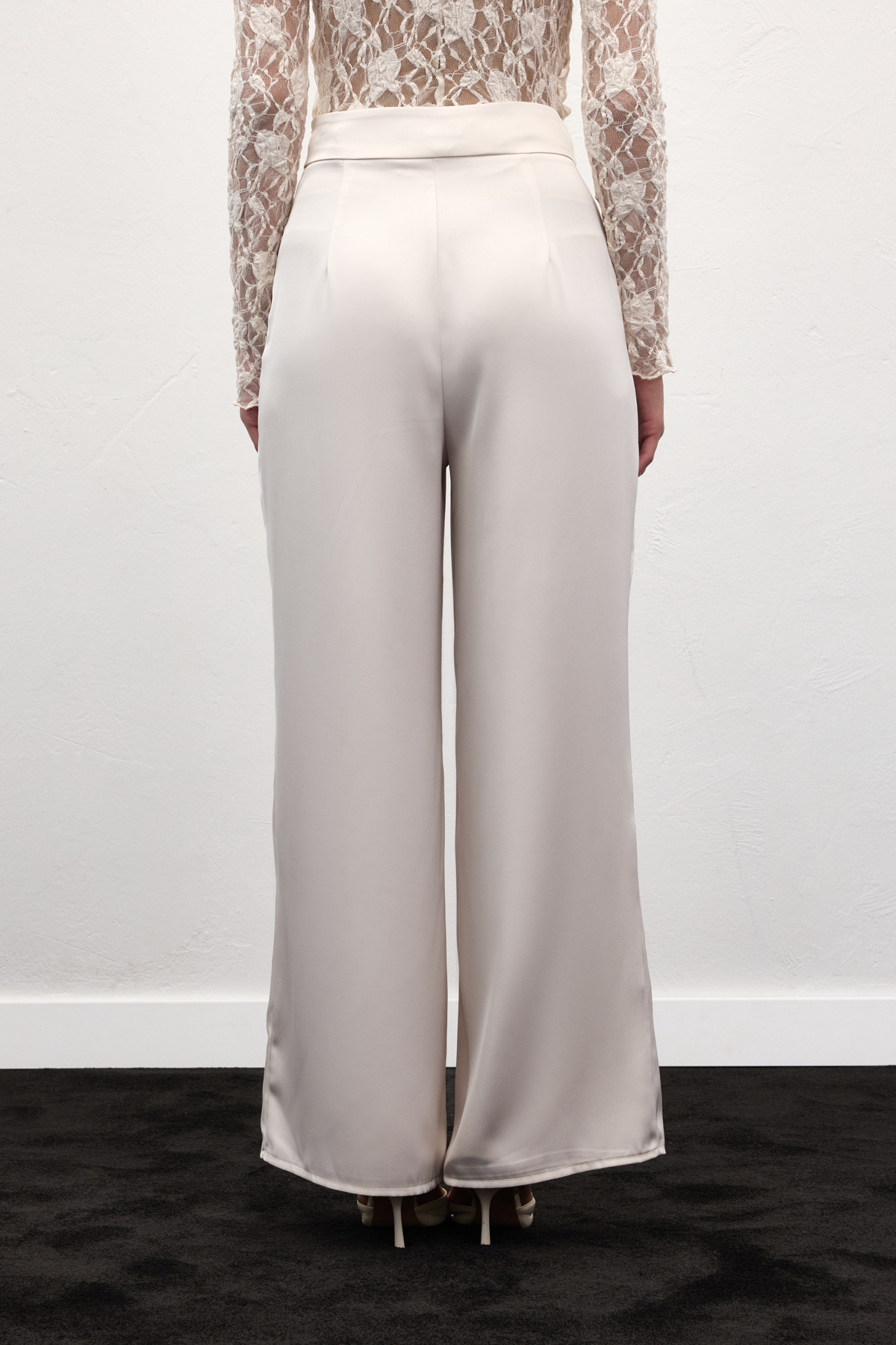 Saten Pantolon - Taş