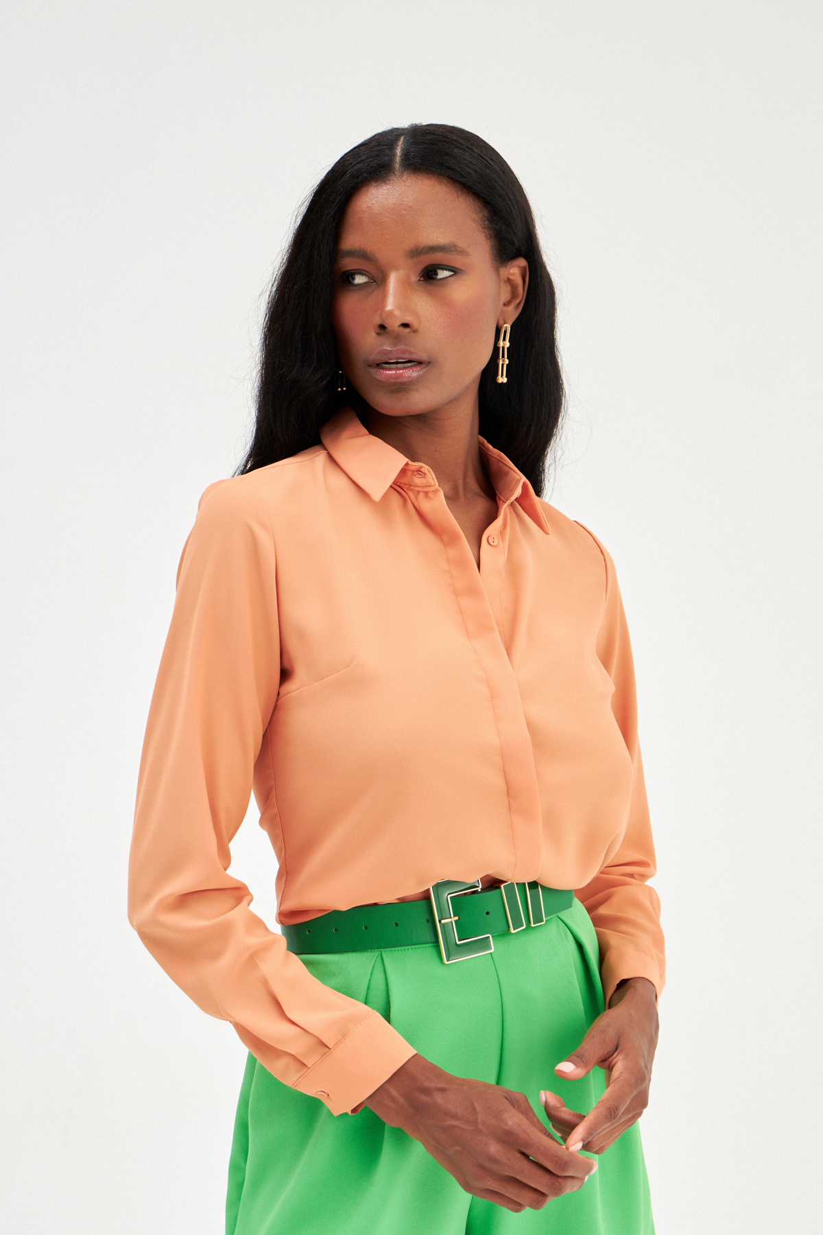 Şifon klasik gömlek - SOMON