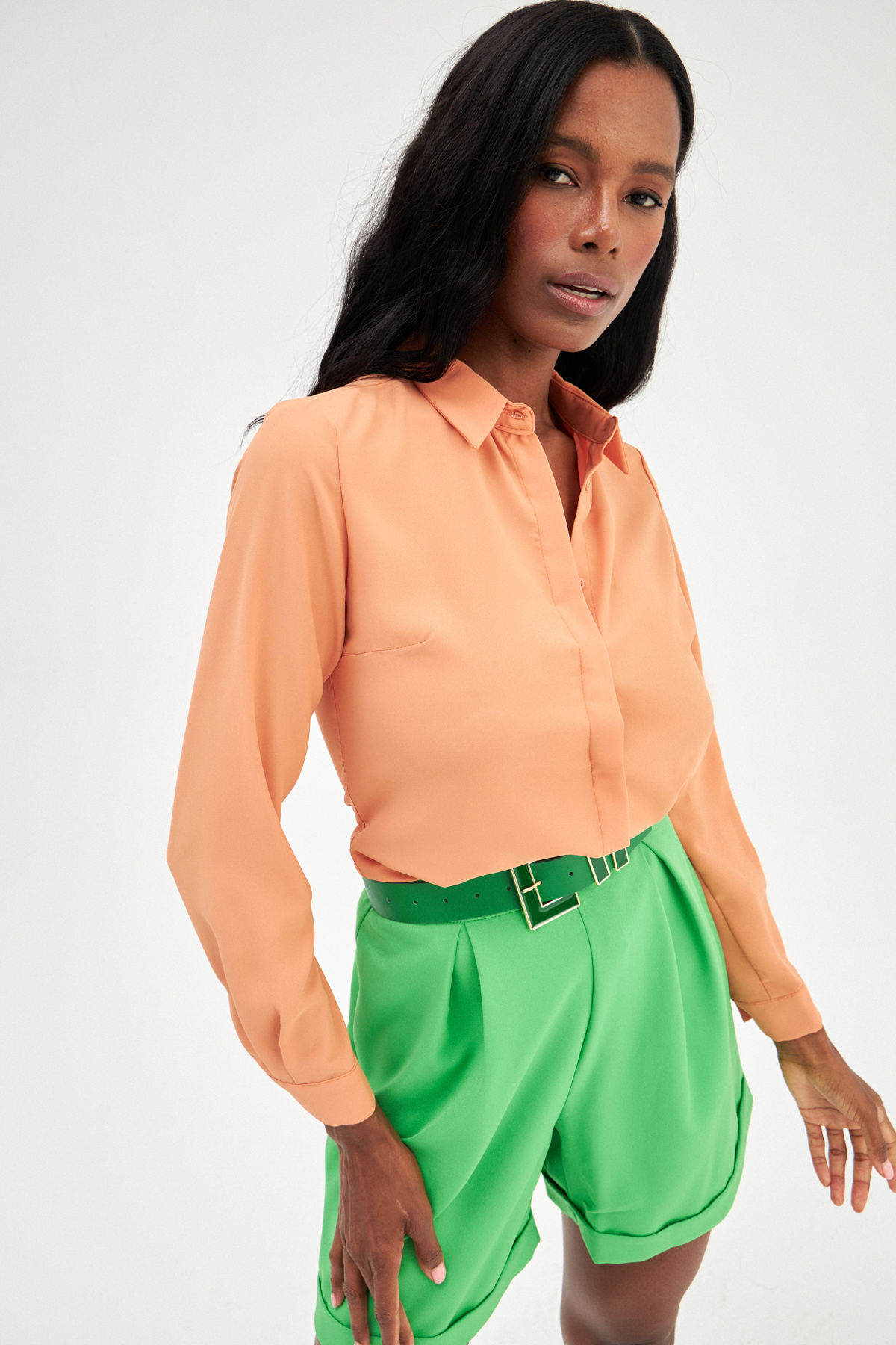 Şifon klasik gömlek - SOMON