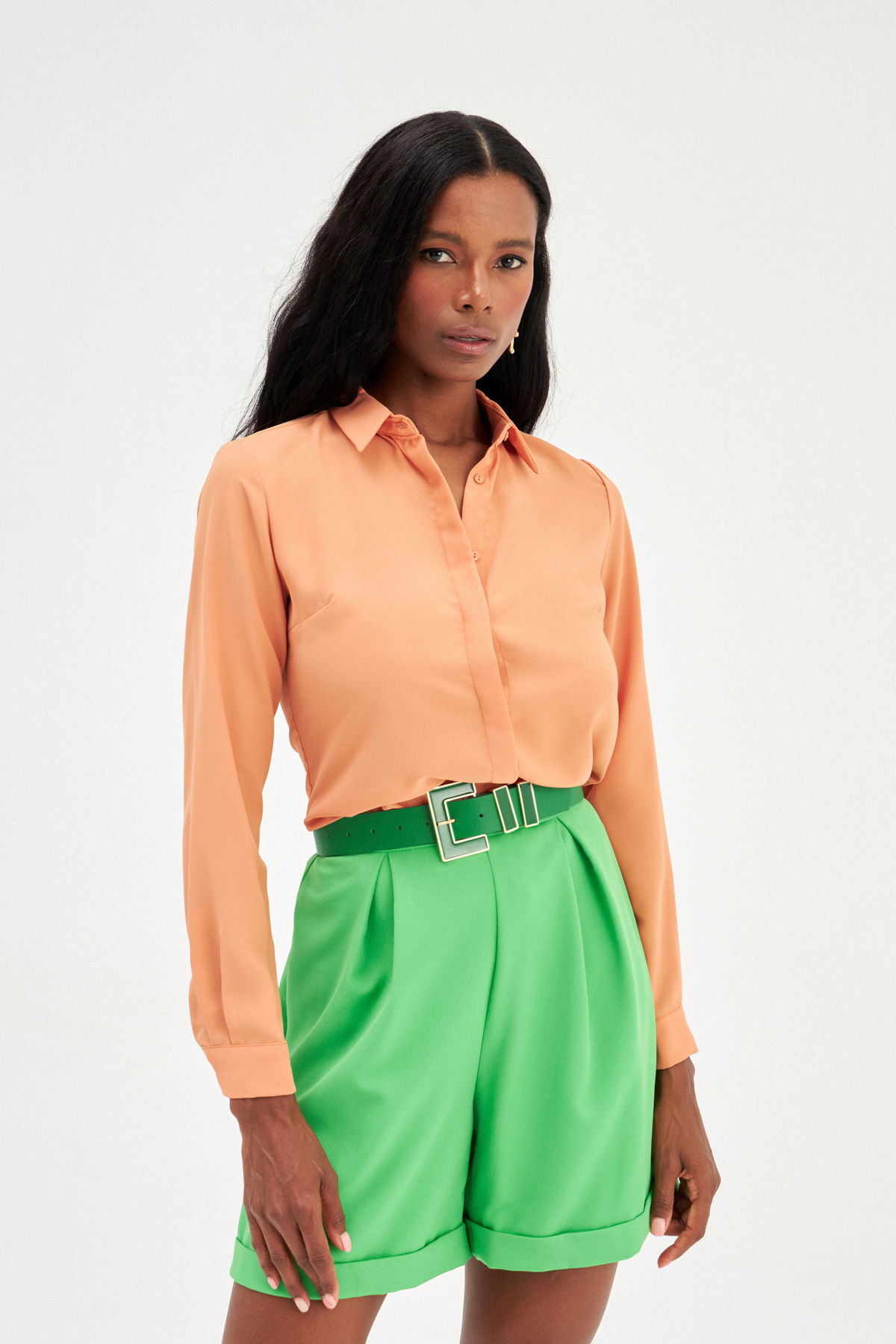 Şifon klasik gömlek - SOMON