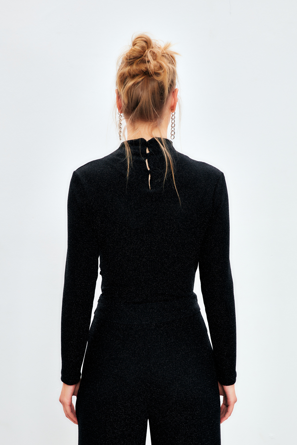 Simli Bodysuit Bluz - SİYAH