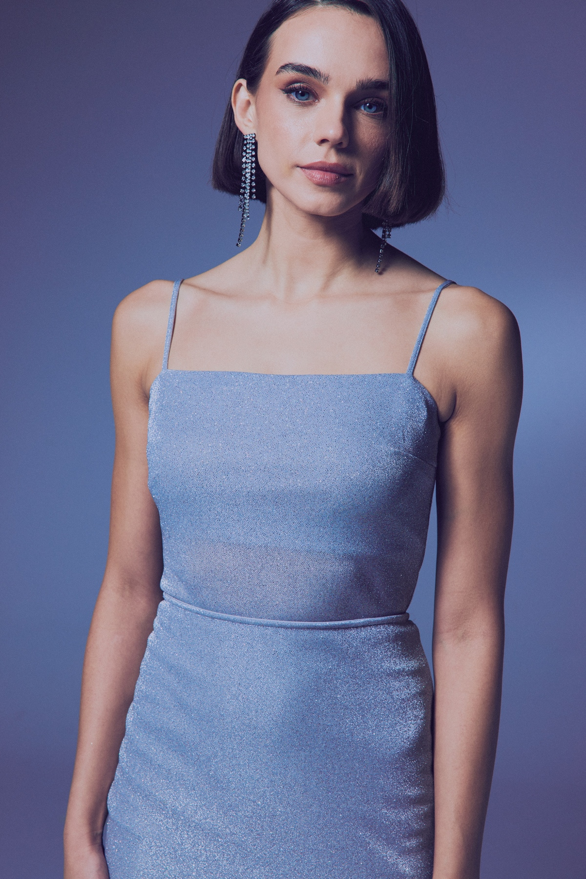 Glittery Rope Strap Bodysuit - Sılver