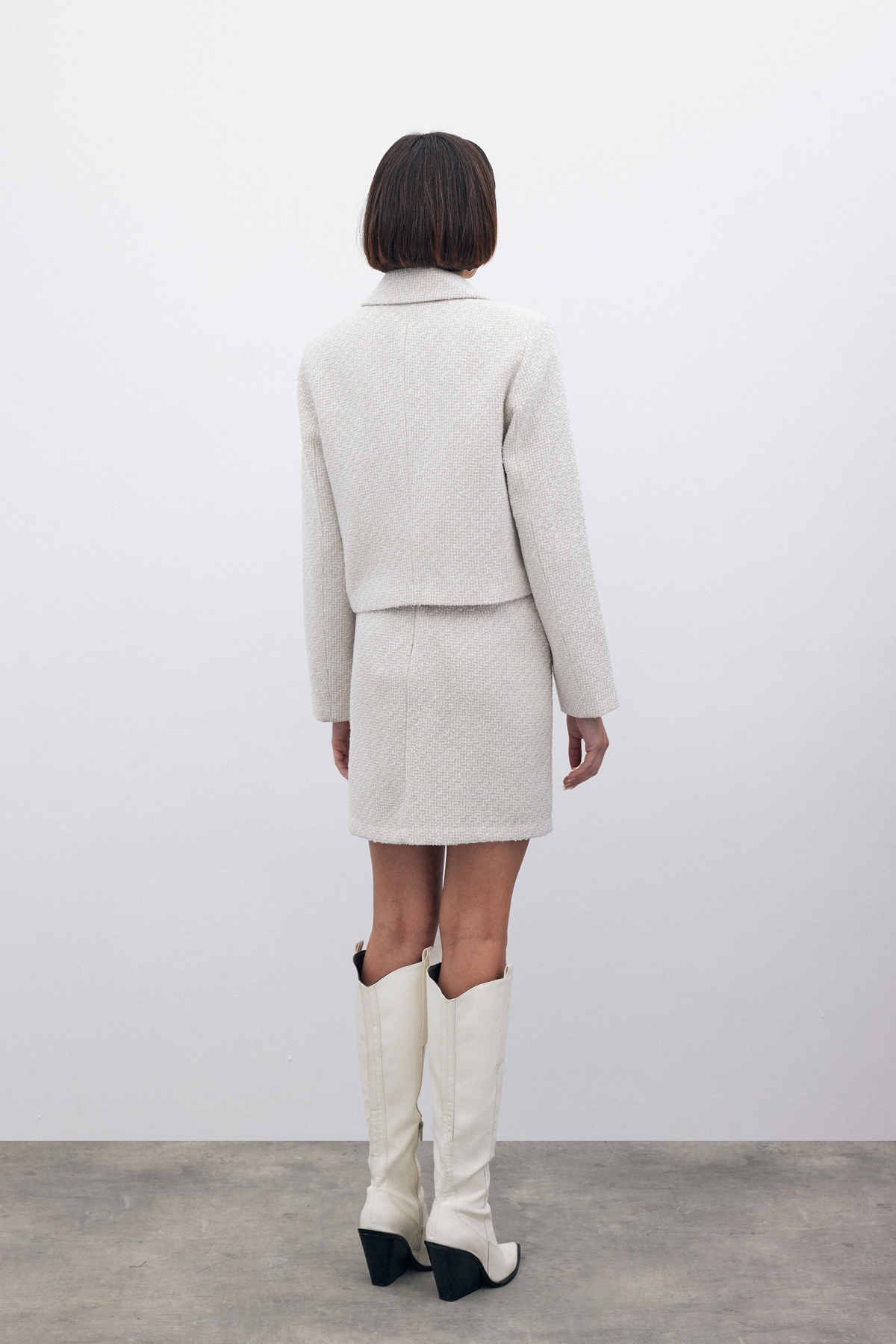 Simli Kısa Tüvit Ceket - TAŞ