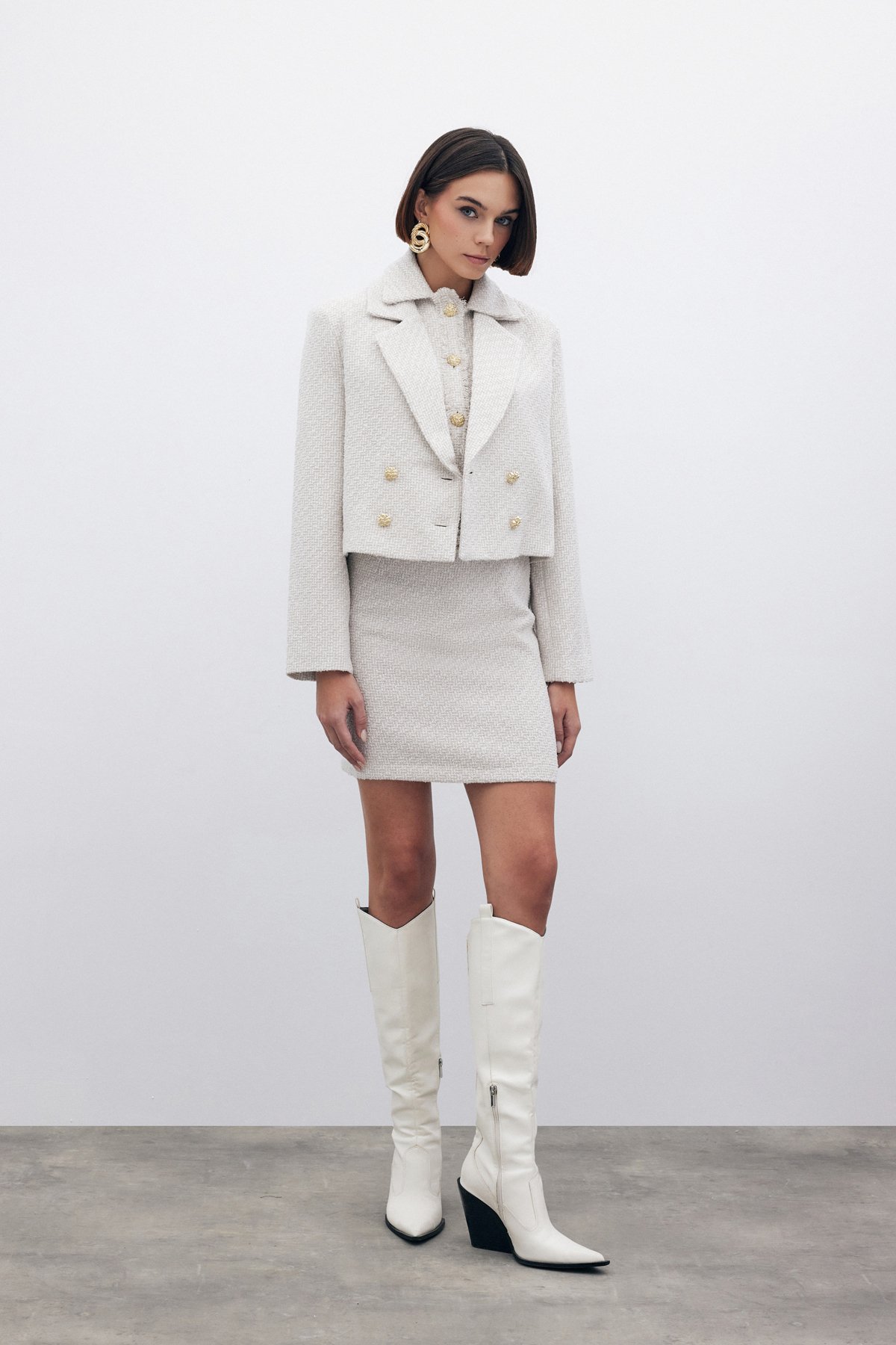 Simli Mini Tüvit Etek - TAŞ