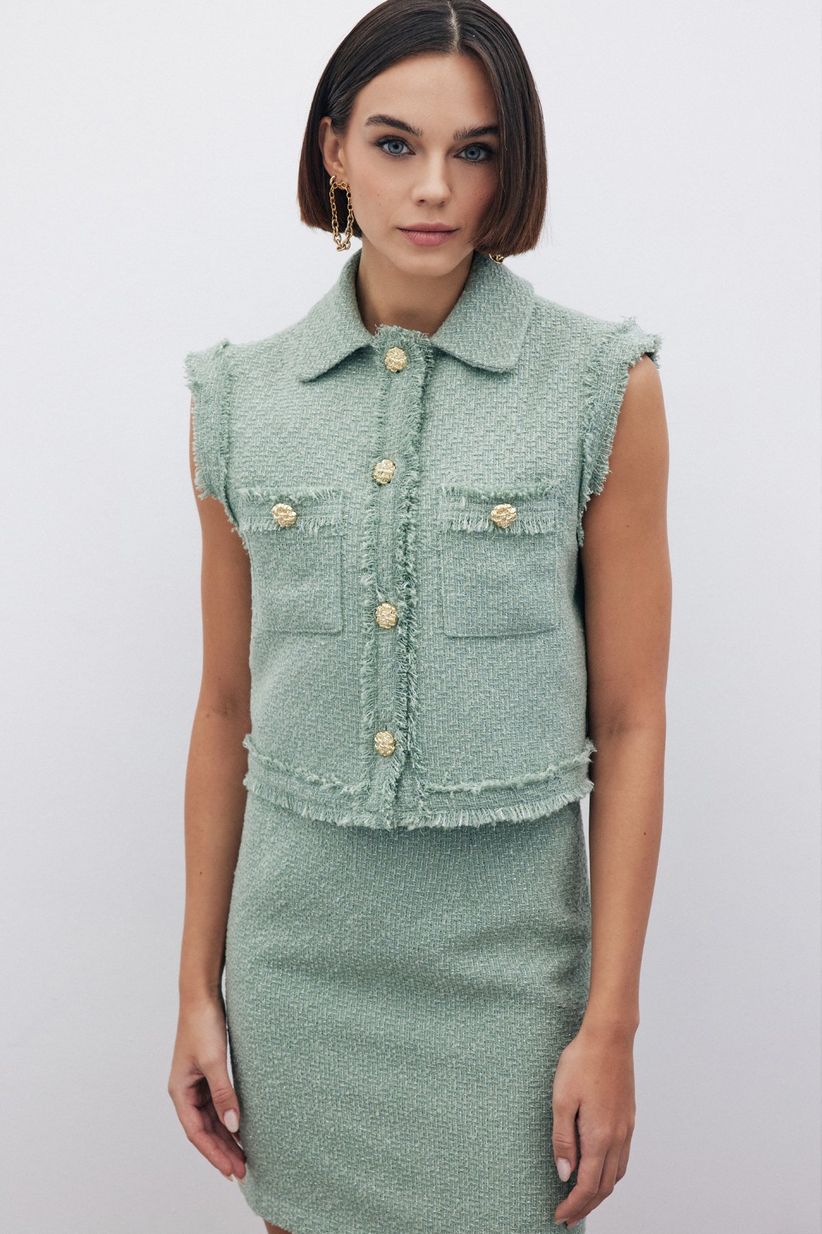 Simli Tüvit Yelek - MİNT