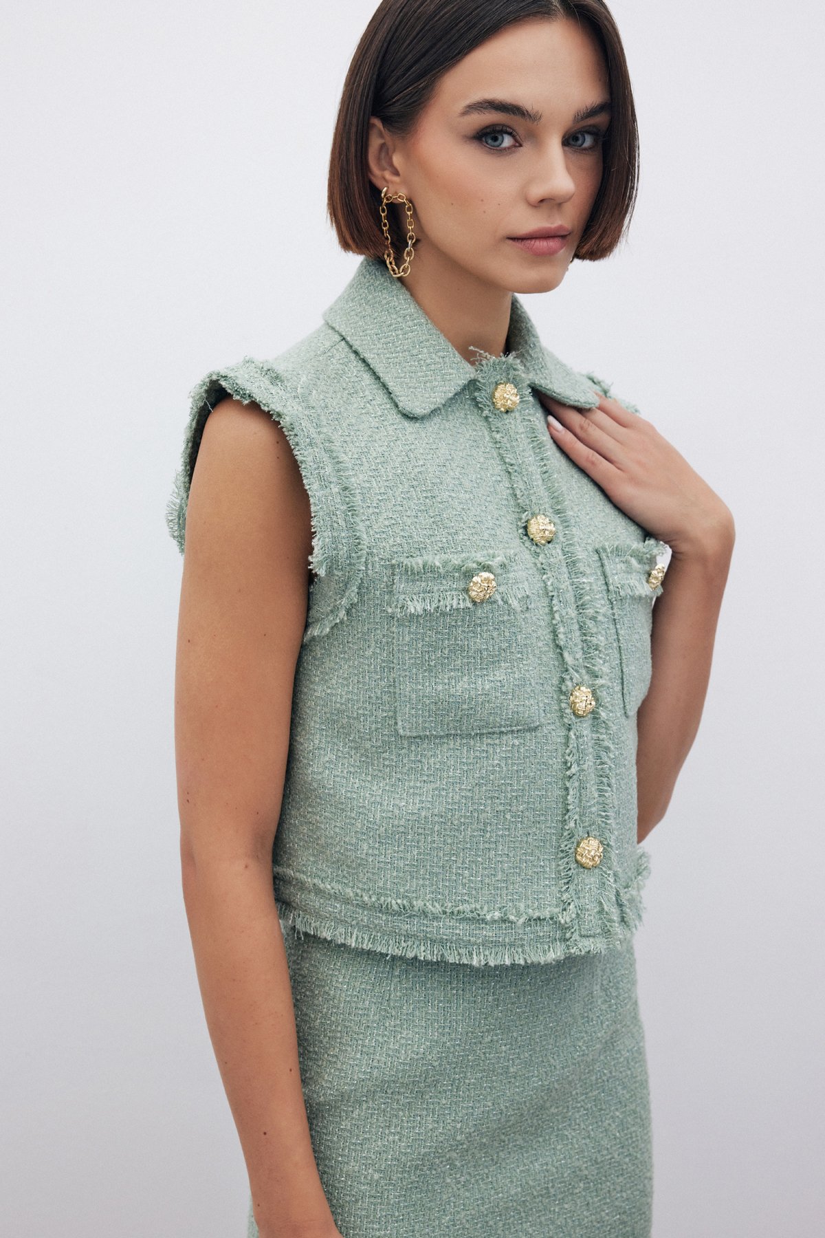 Simli Tüvit Yelek - MİNT