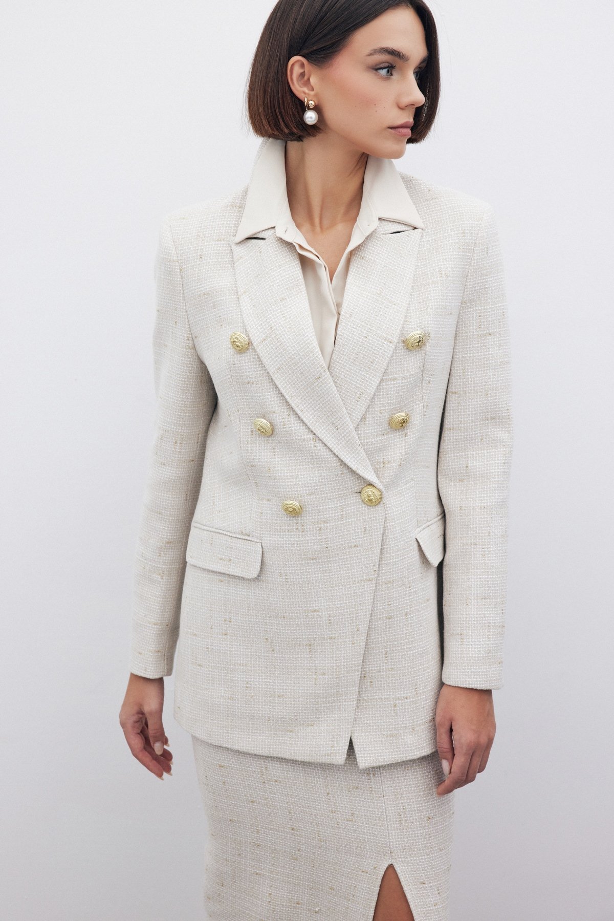 Simli Uzun Ceket - TAŞ