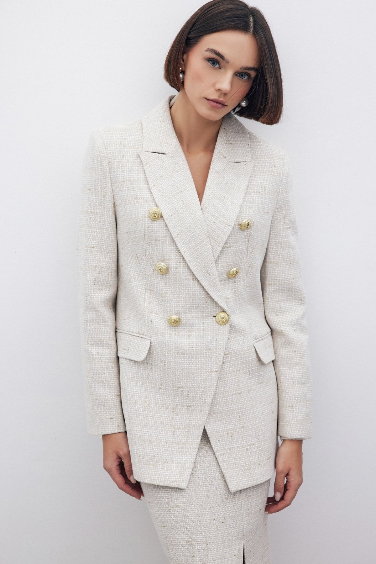 Simli Uzun Ceket - TAŞ