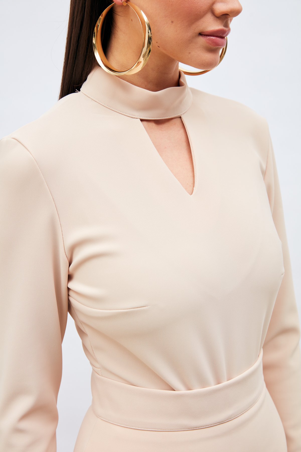 Sırt Detaylı Bodysuit Bluz - BEJ