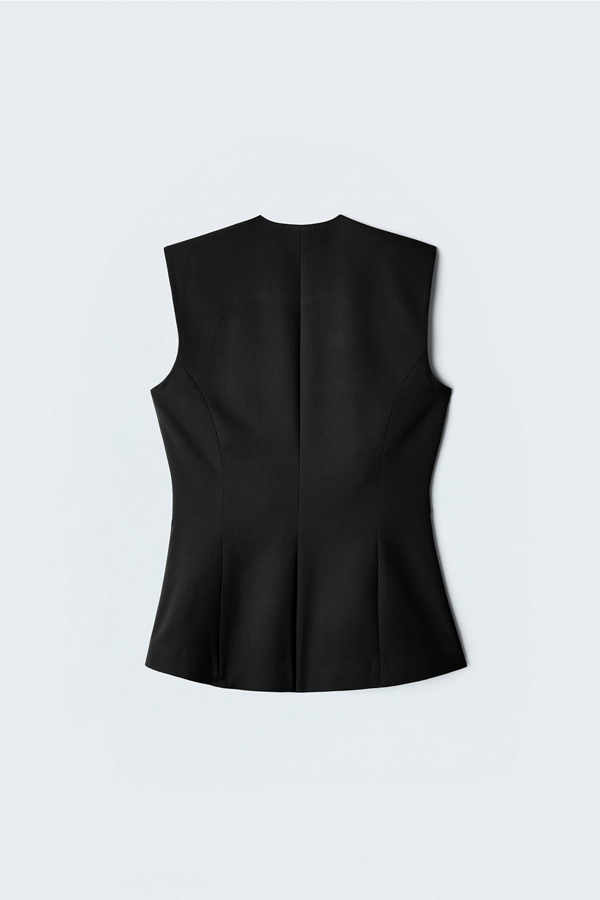 Sofia Button Detail Vest - Black