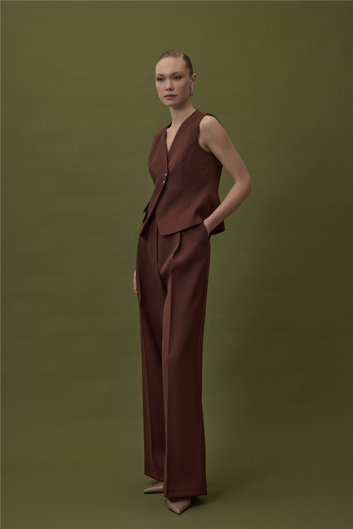 Sofia Palazzo Pantolon - Kahve