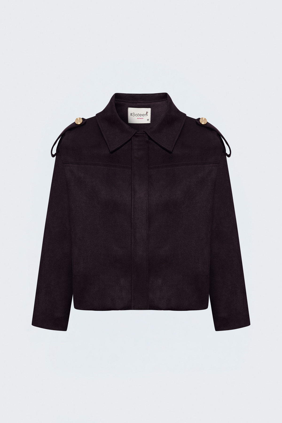 Süet Bomber Ceket - Bordo