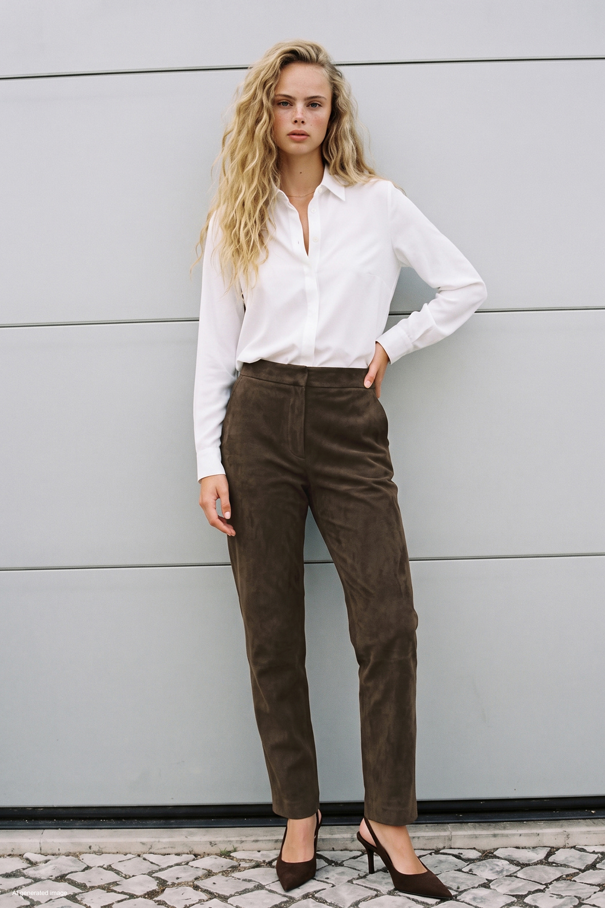 Suede Trousers - Brown