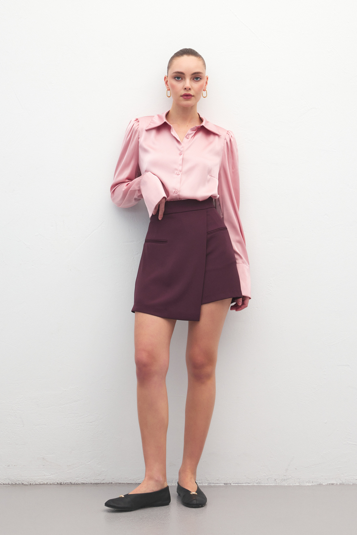 Talia Şort Etek - Mürdüm