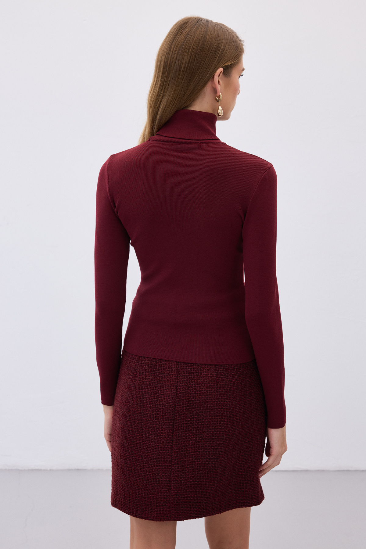 Tam Balıkçı Triko - Bordo