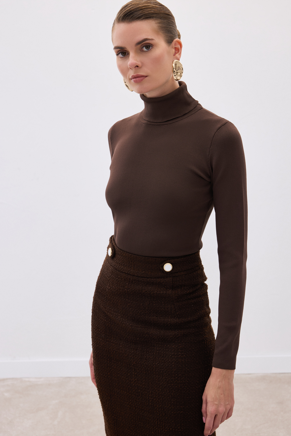 Full Fisherman Sweater - Brown