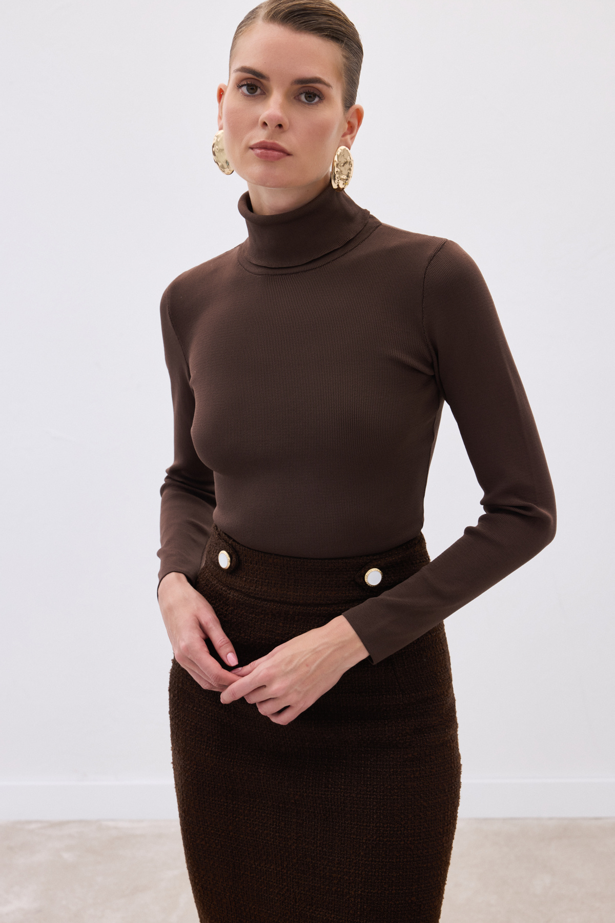 Full Fisherman Sweater - Brown