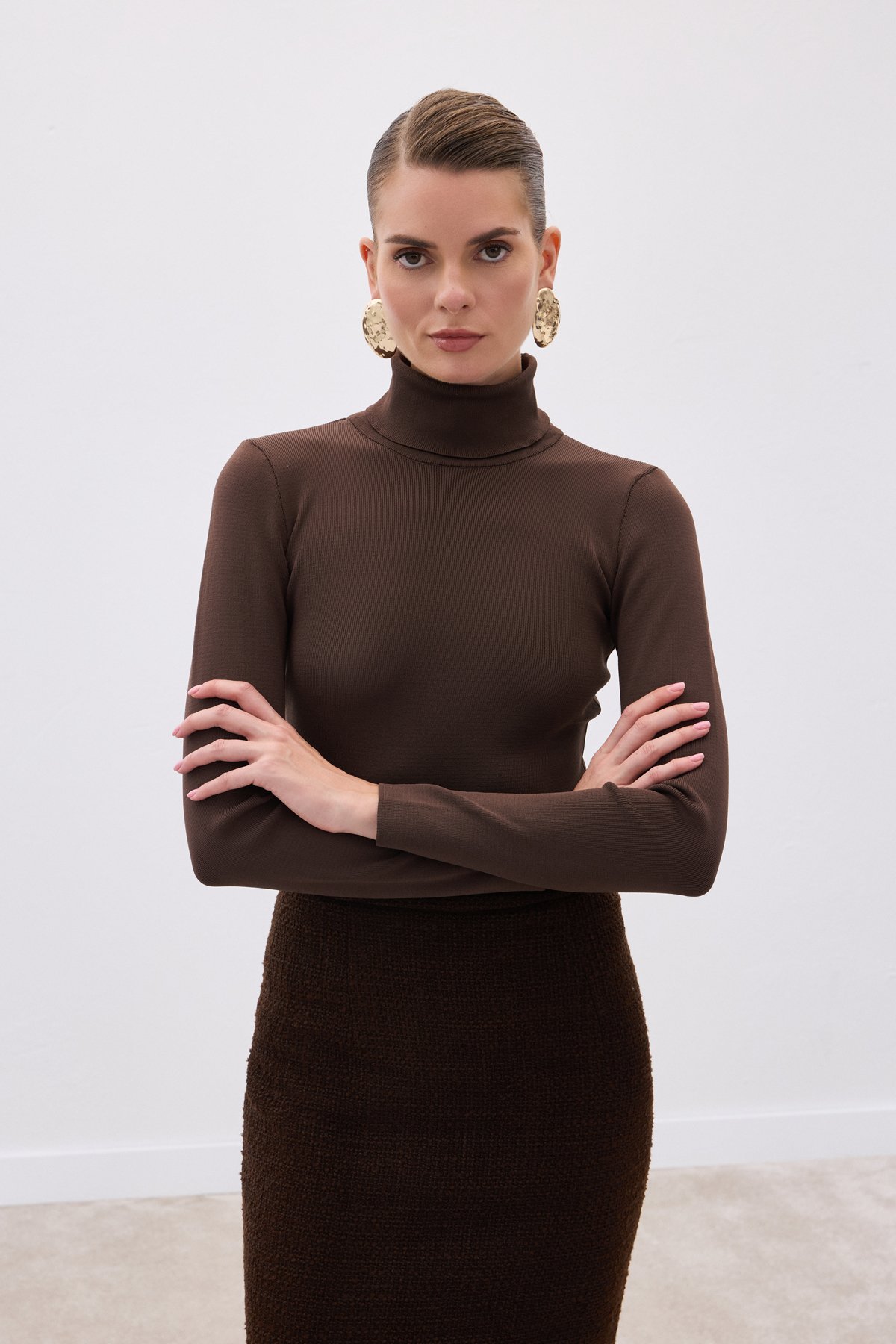 Full Fisherman Sweater - Brown