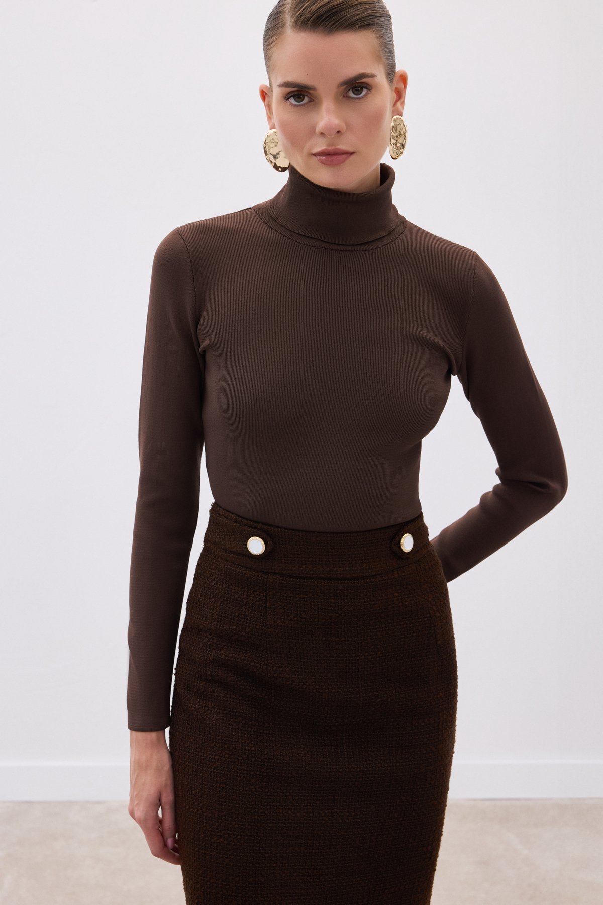 Full Fisherman Sweater - Brown