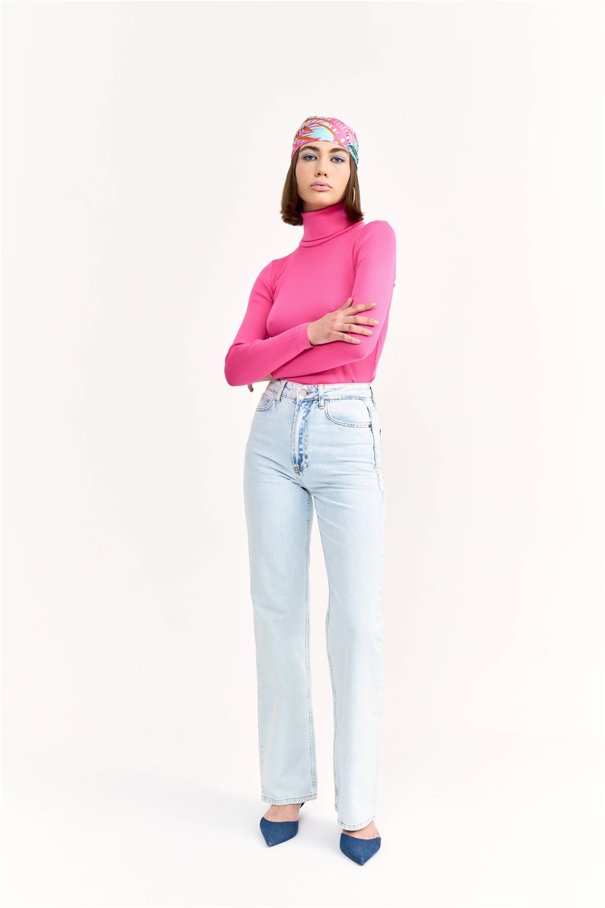 Full fisherman knit sweater - PINK