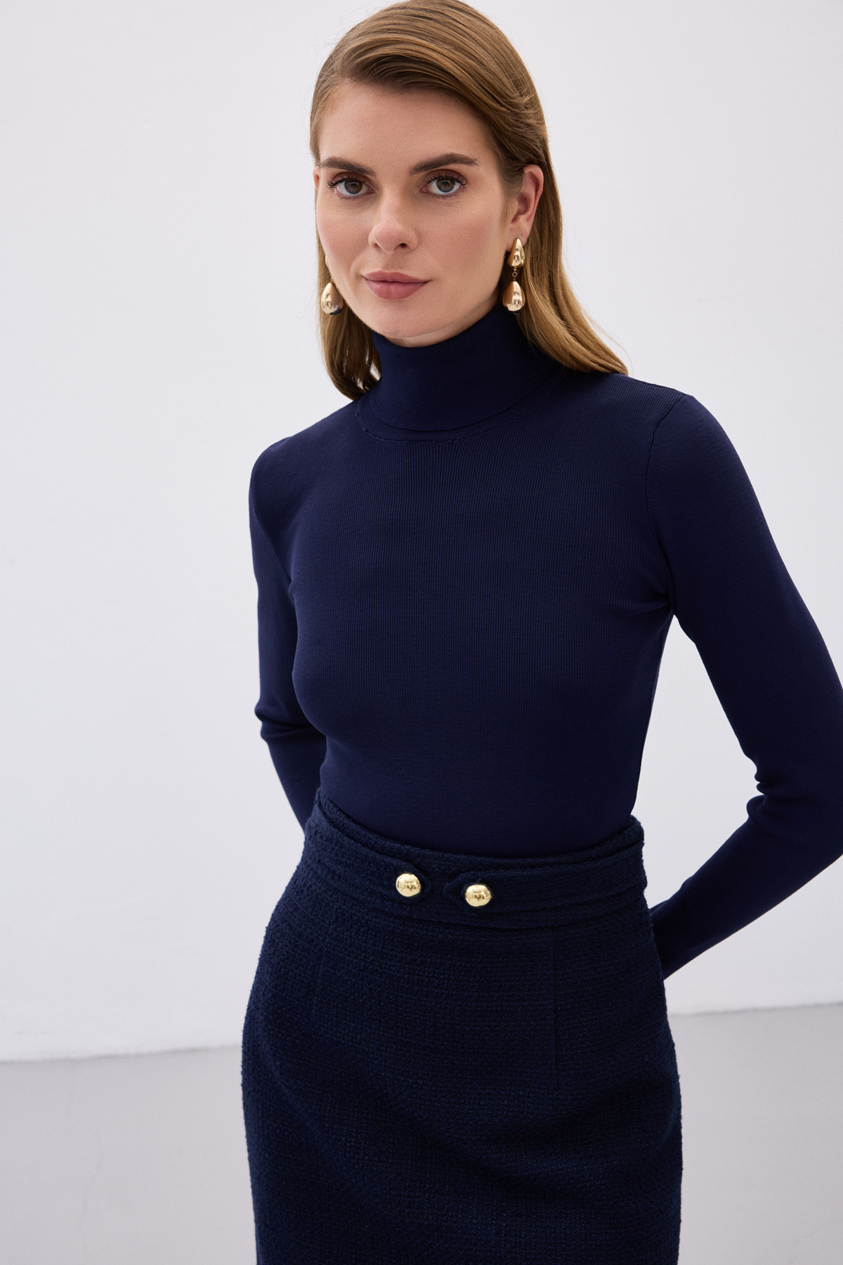 Tam Balıkçı Triko - Lacivert