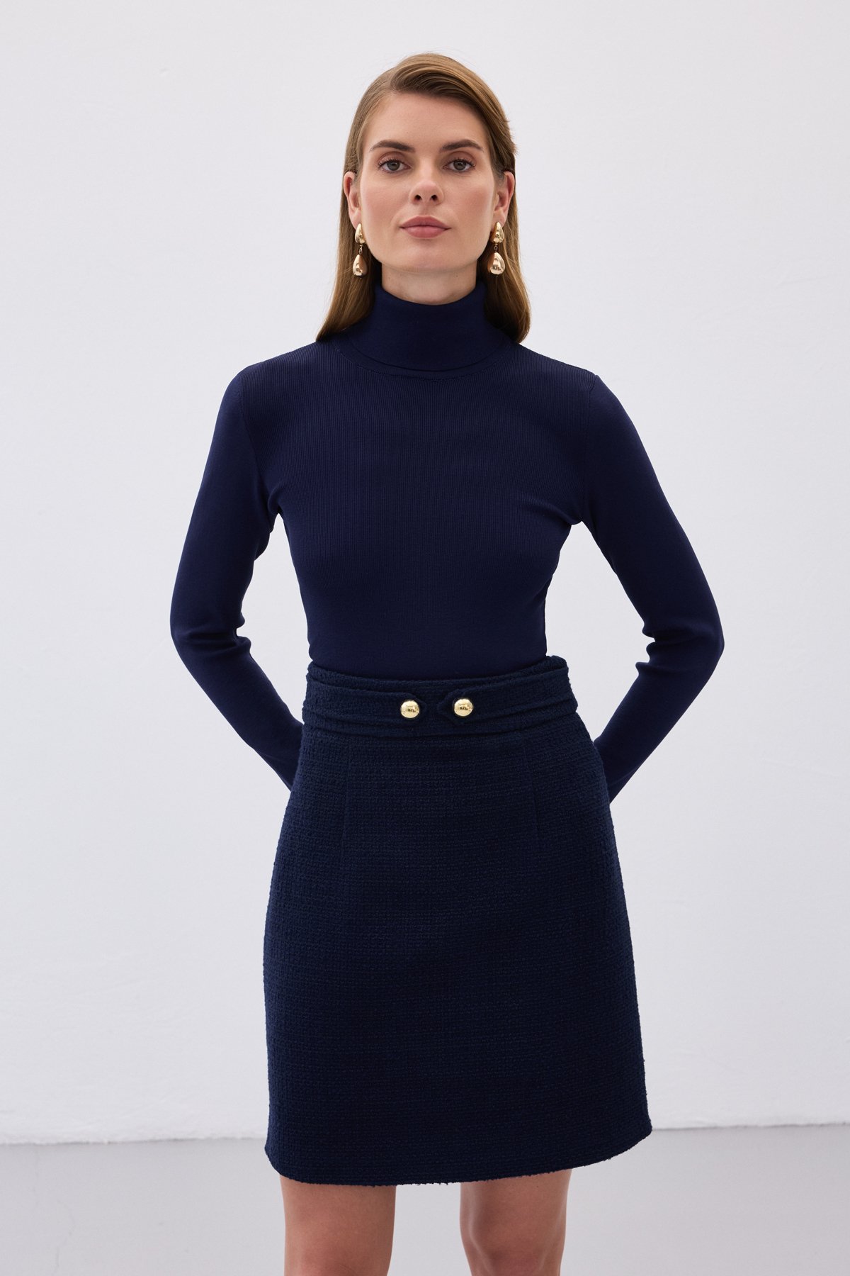 Tam Balıkçı Triko - Lacivert