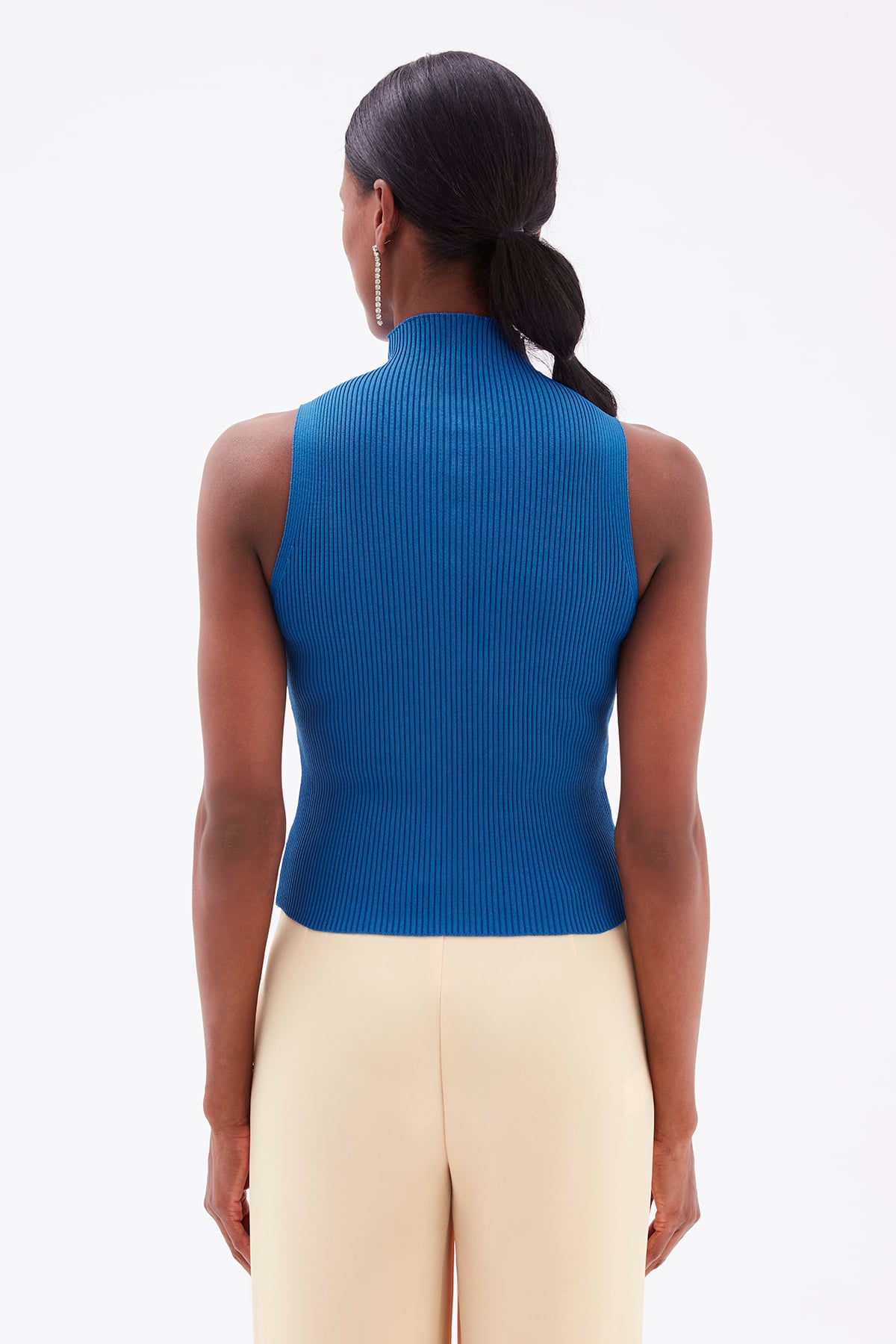 Stone Detailed Sleeveless Knitwear - BLUES