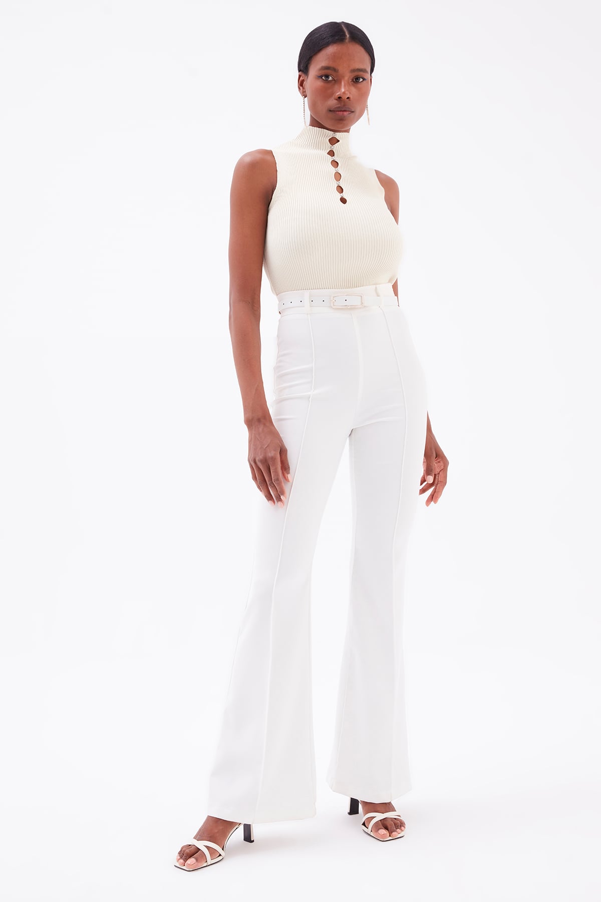 Stone Detailed Sleeveless Knitwear - STONE