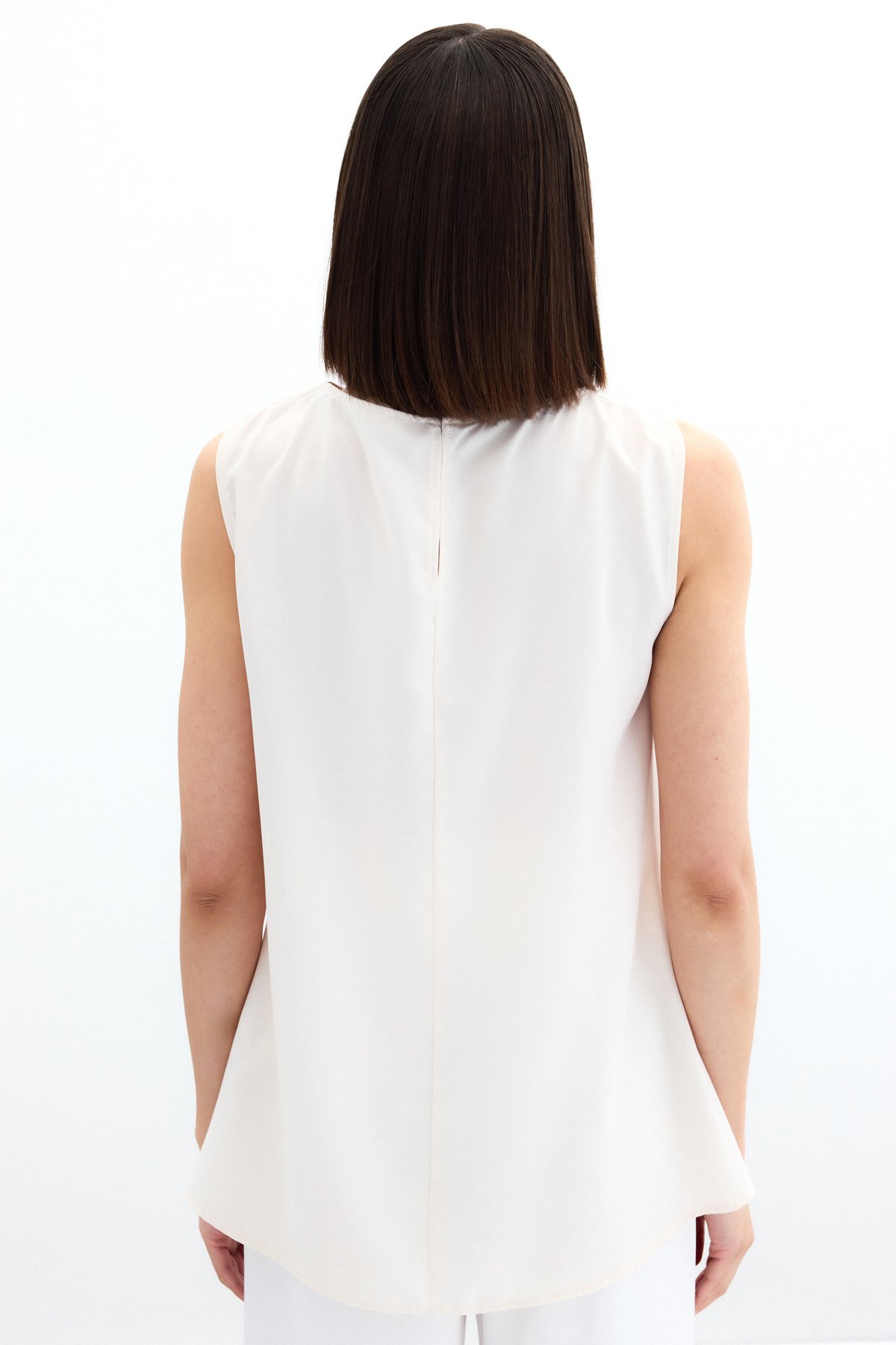 One Shoulder Detailed Blouse - Beıge