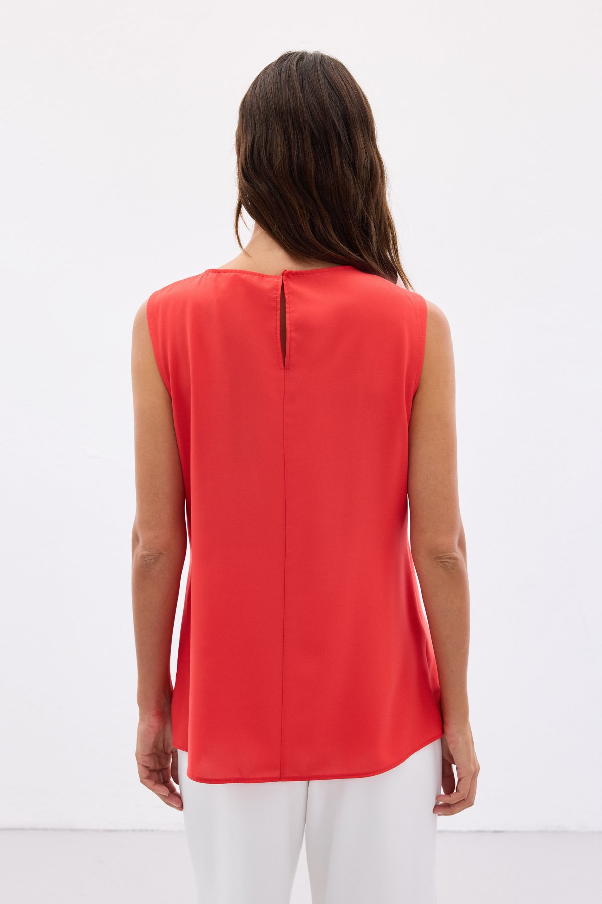 One Shoulder Detailed Blouse - Red