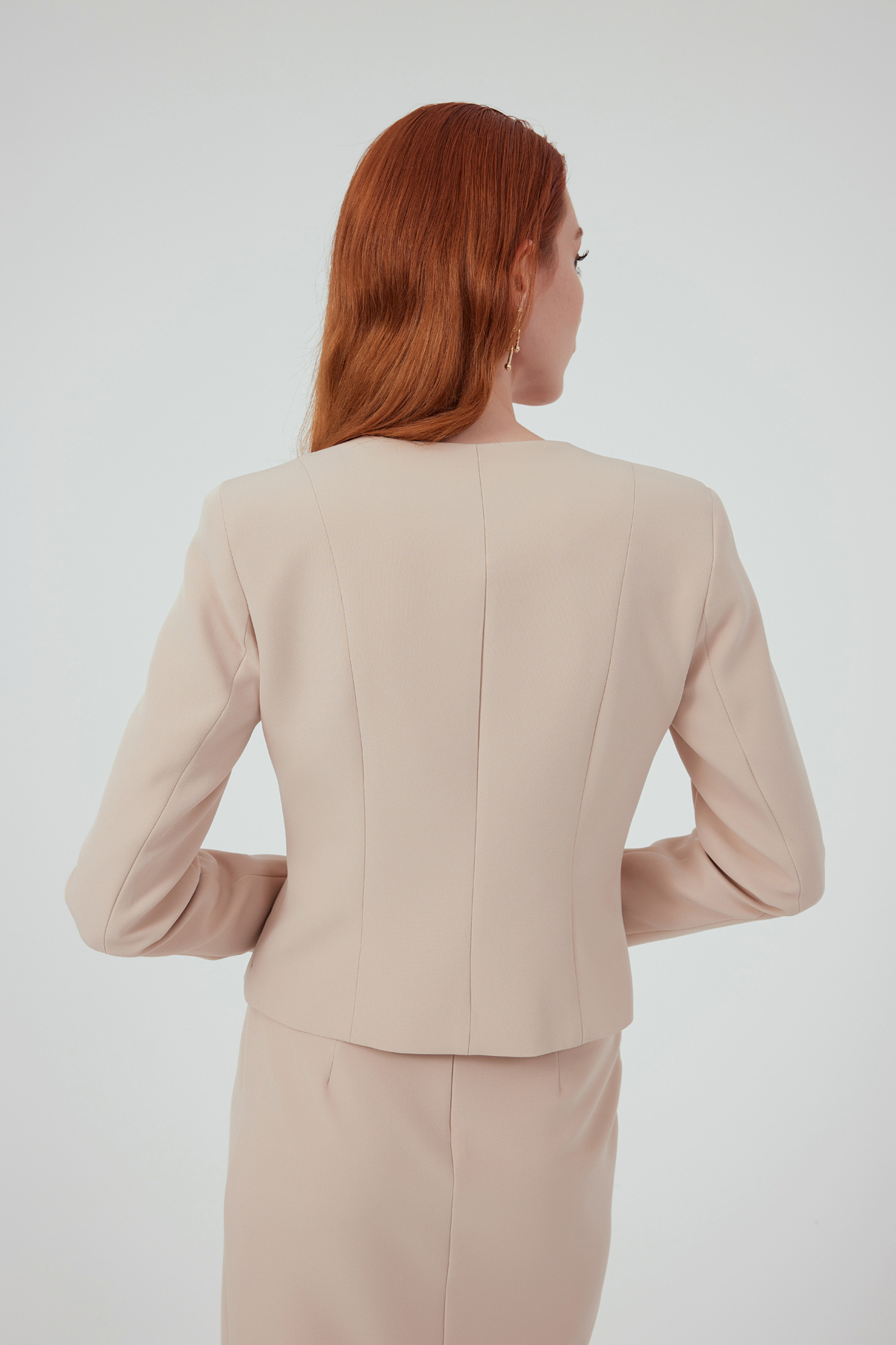 Buckled cropped jacket - STONE