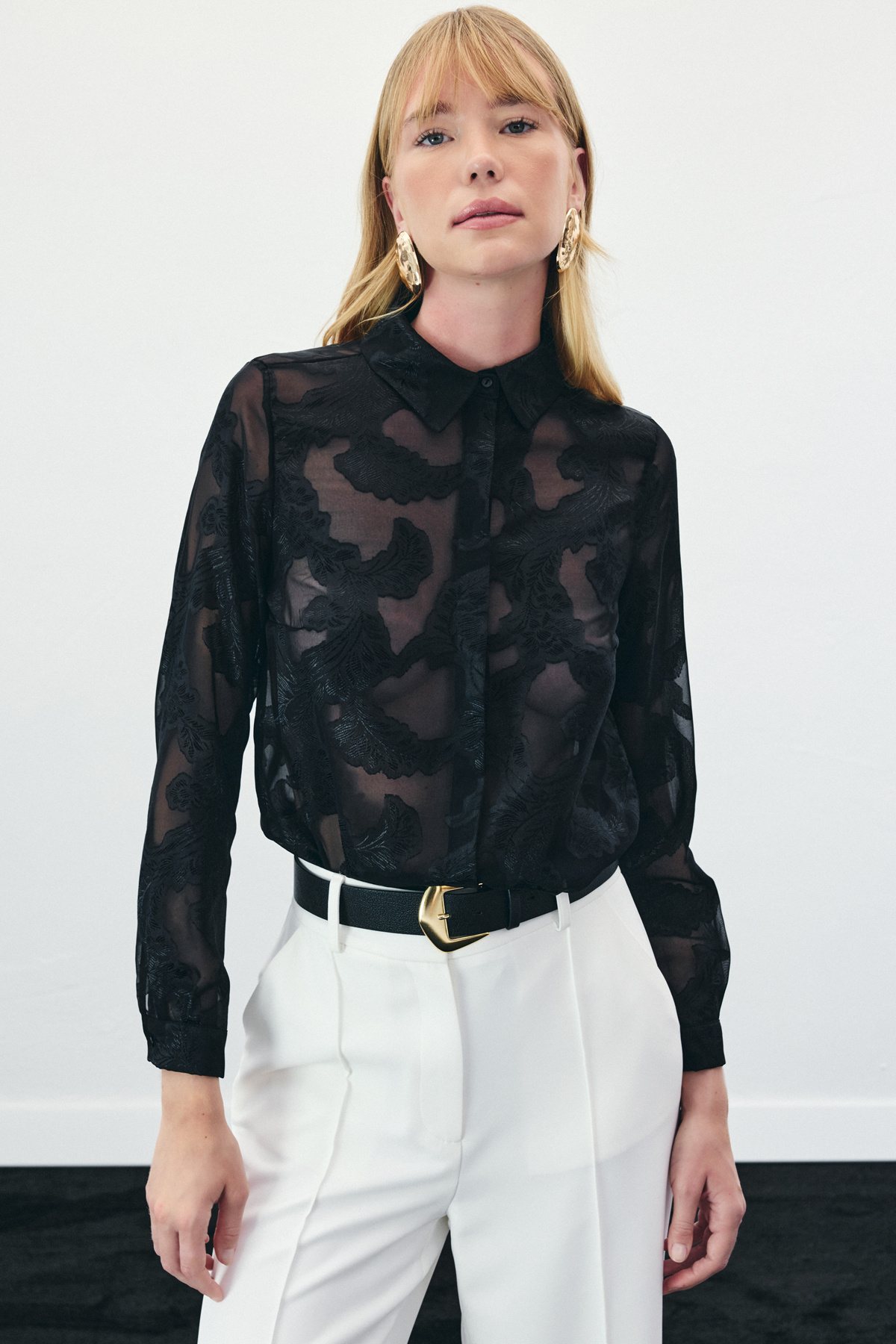 Transparan Gömlek - Siyah