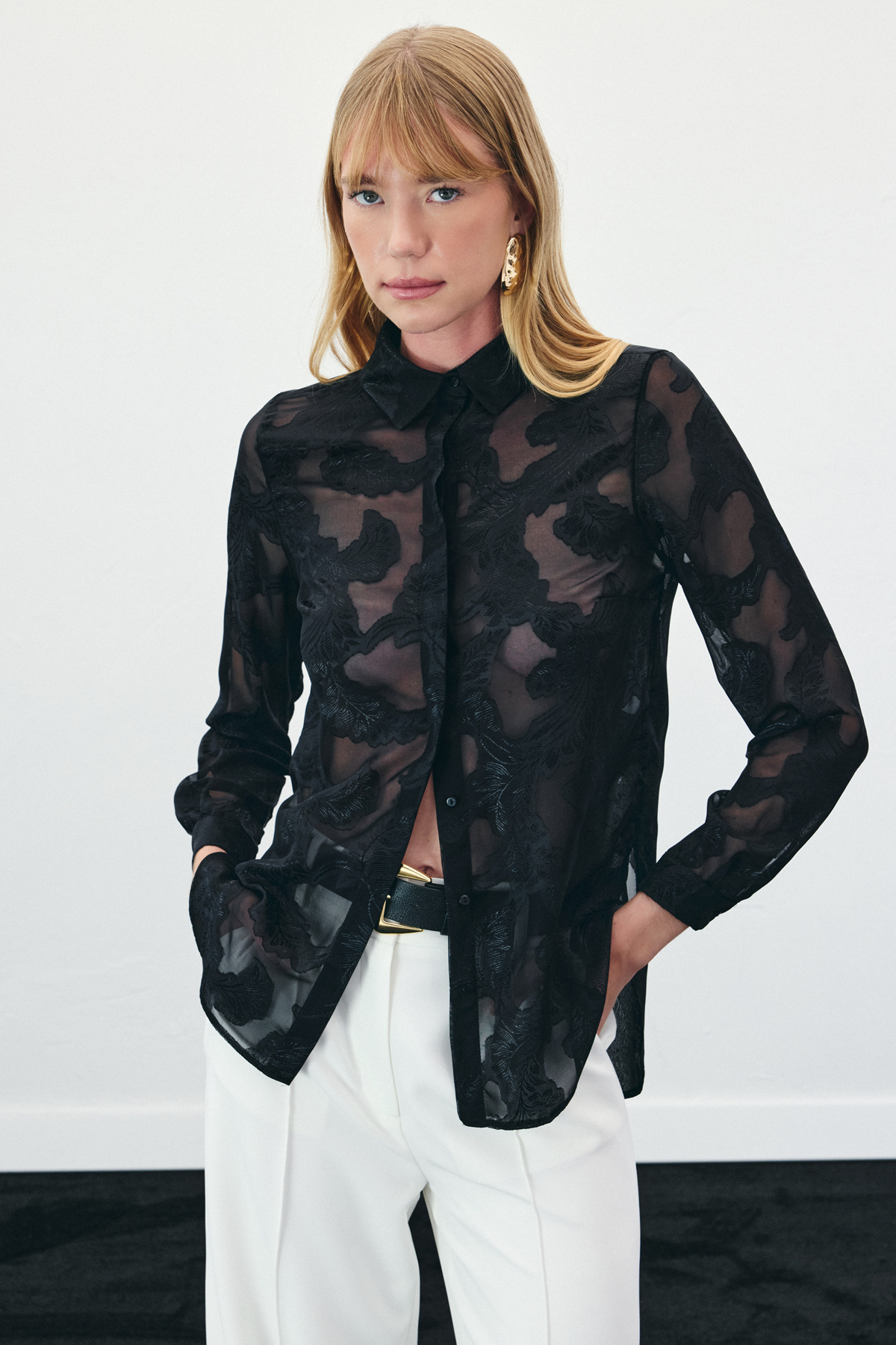 Transparan Gömlek - Siyah