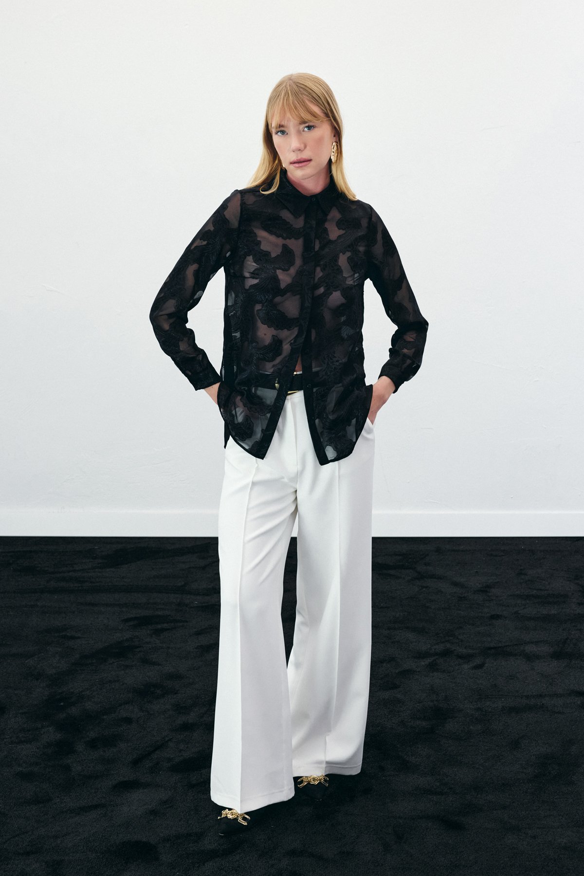 Transparan Gömlek - Siyah