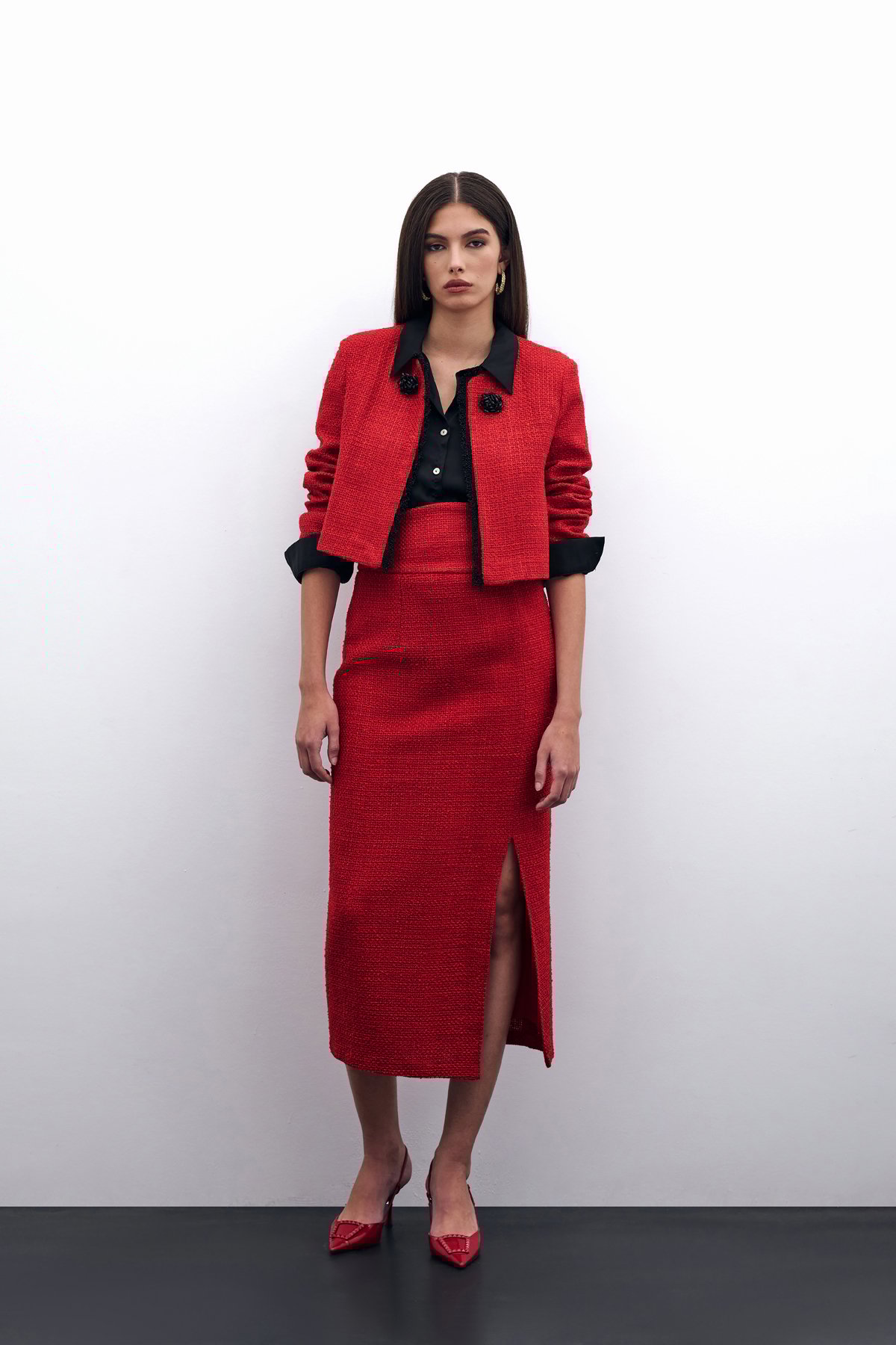 Tüvit Kalem Etek - Kırmızı