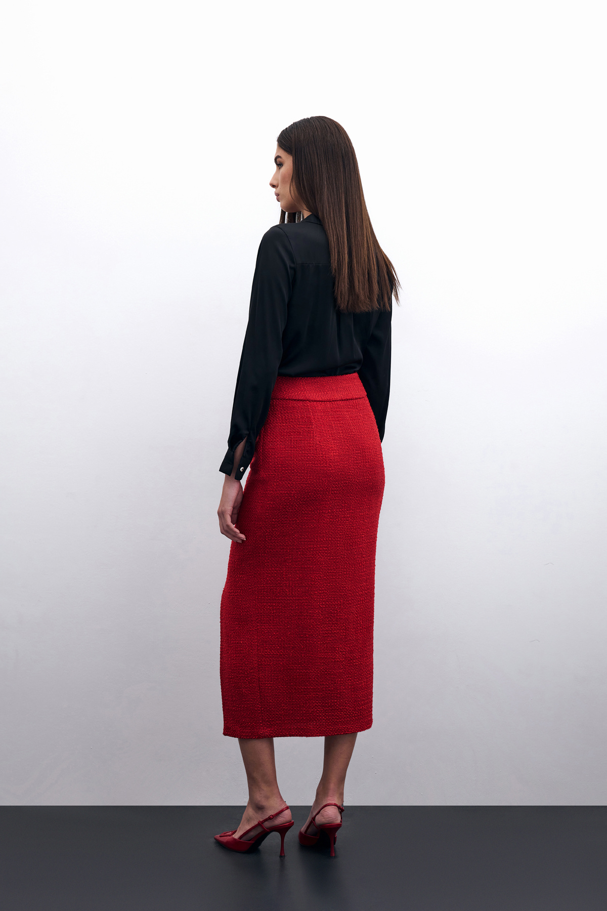 Tüvit Kalem Etek - Kırmızı