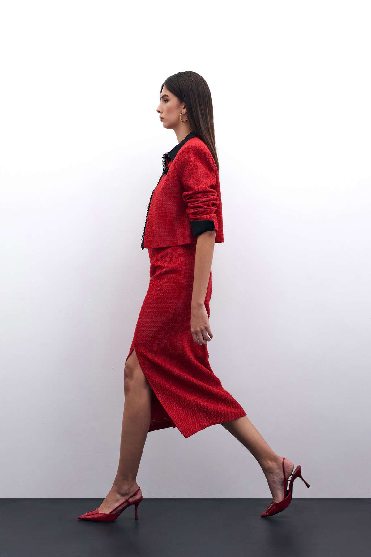 Tüvit Kalem Etek - Kırmızı