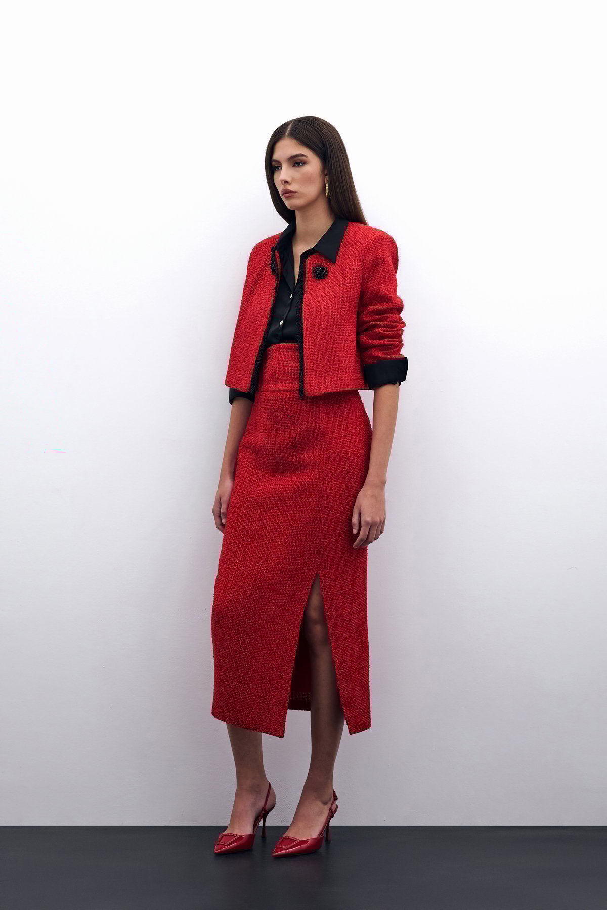 Tüvit Kalem Etek - Kırmızı