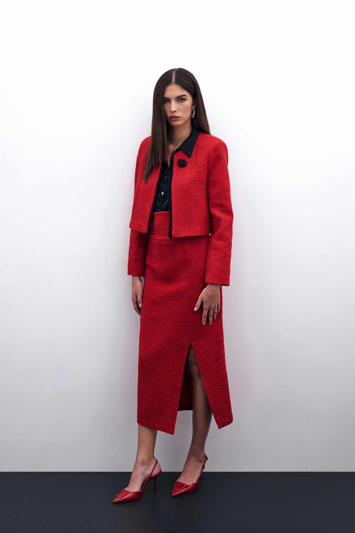 Tüvit Kalem Etek - Kırmızı