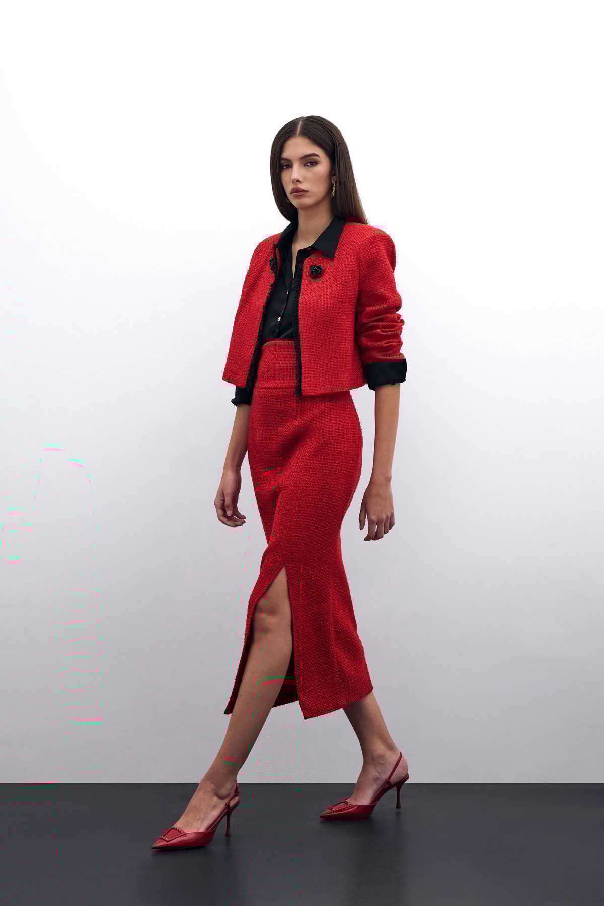 Tüvit Kalem Etek - Kırmızı