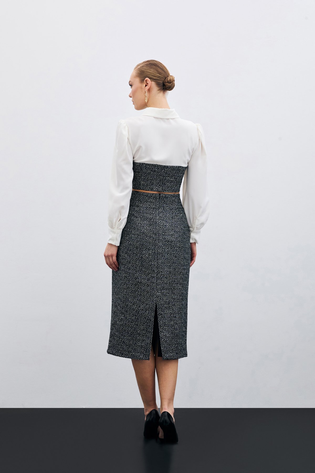 Tüvitli Gömlek Bluz - Sax Mavi