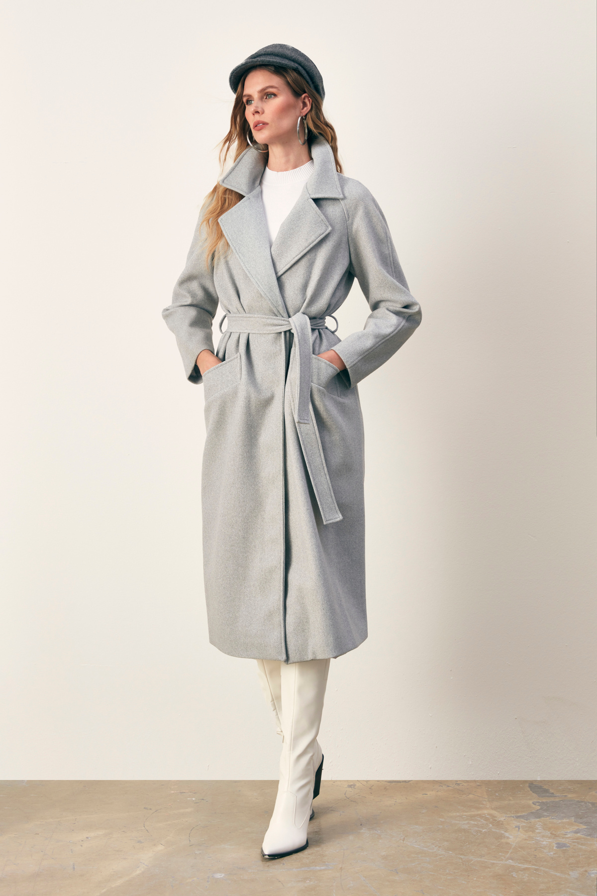 Uzun kaşe kaban - GRİ