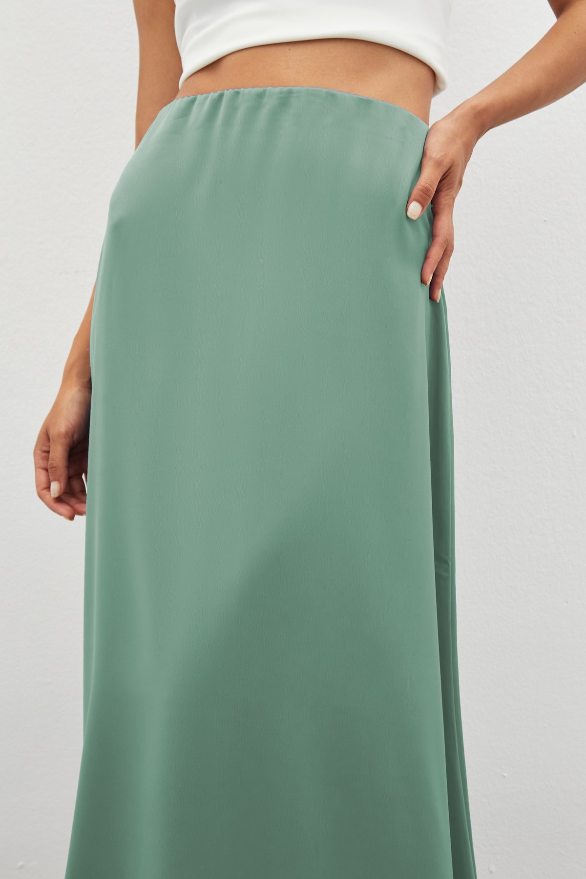 Uzun Saten Etek - HAKİ