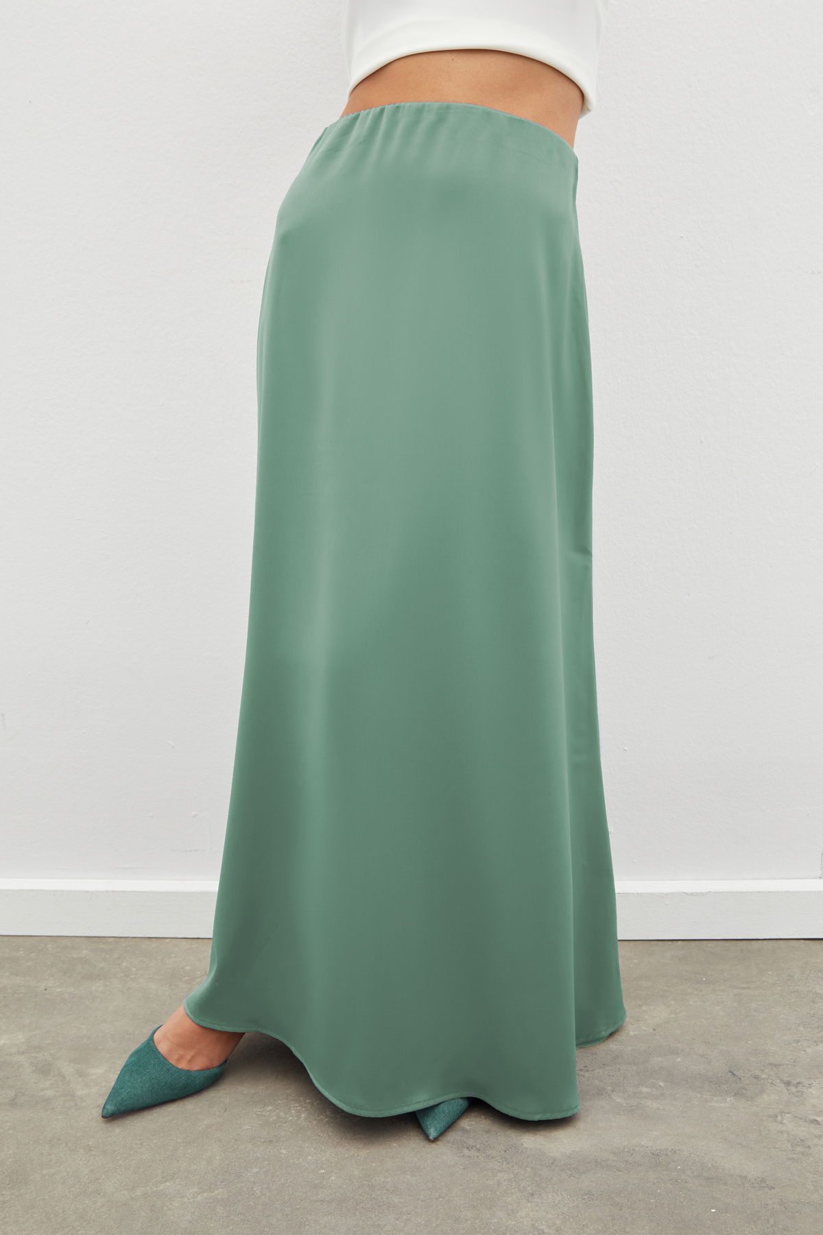 Uzun Saten Etek - HAKİ